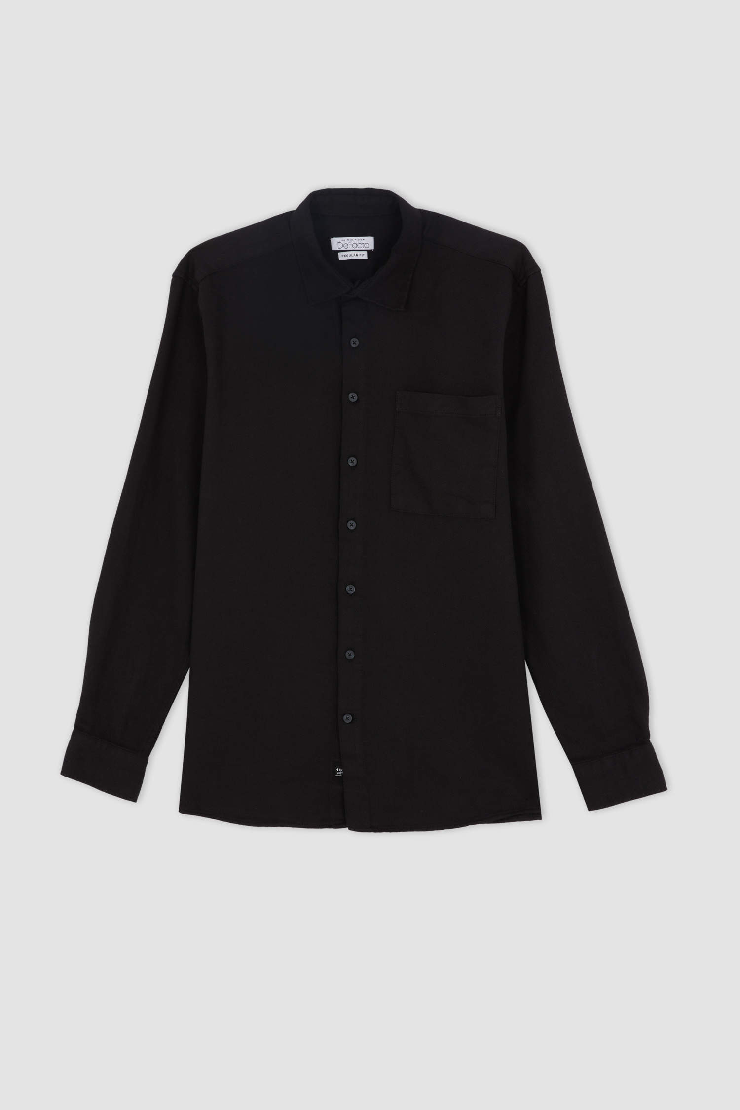 Black Man Regular Fit Long Sleeve Shirt 2631208 | DeFacto