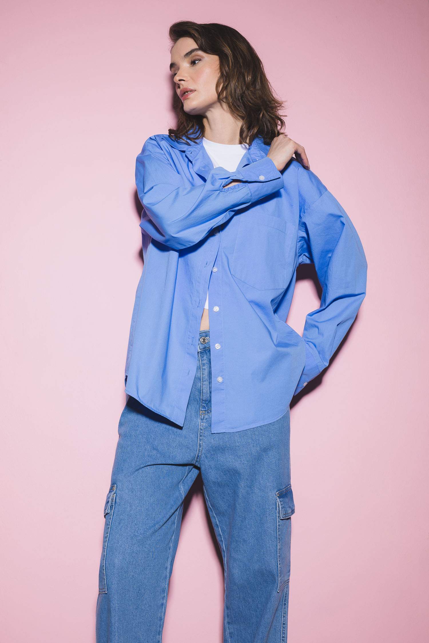 Рубашка оверсайз из 100% хлопка