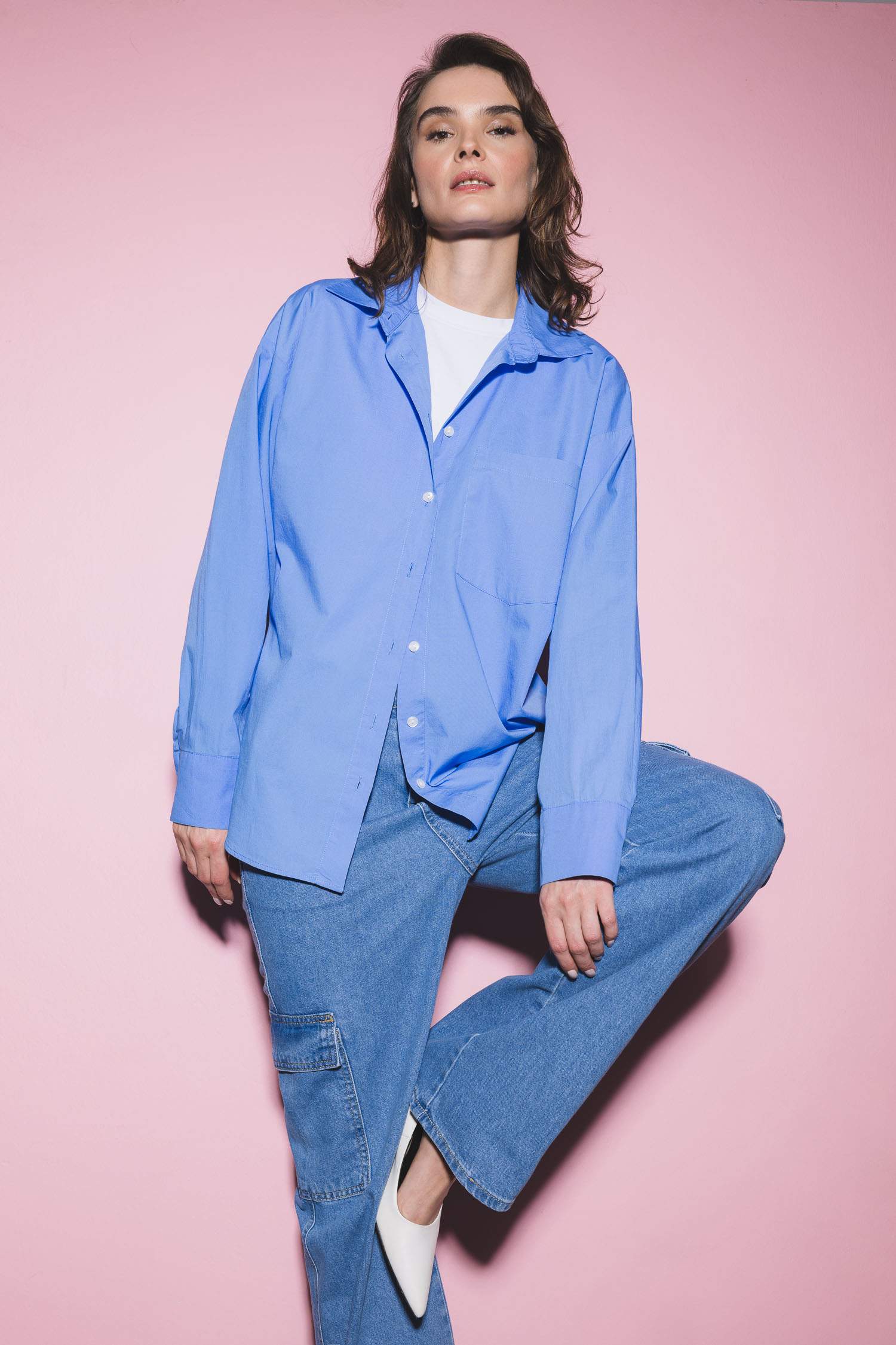 Рубашка оверсайз из 100% хлопка