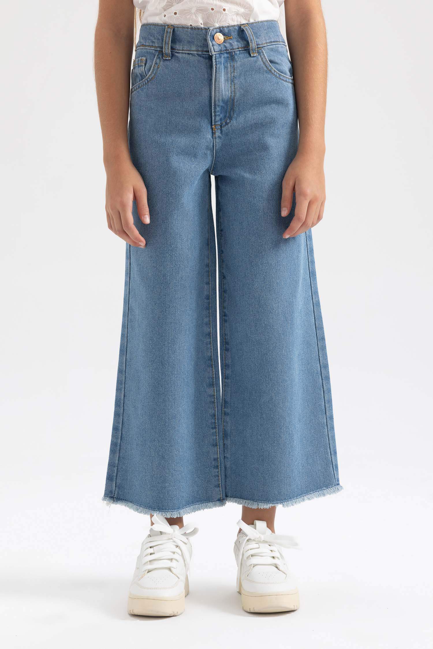 Қыздарға кең аяқ джинсы Шалбар