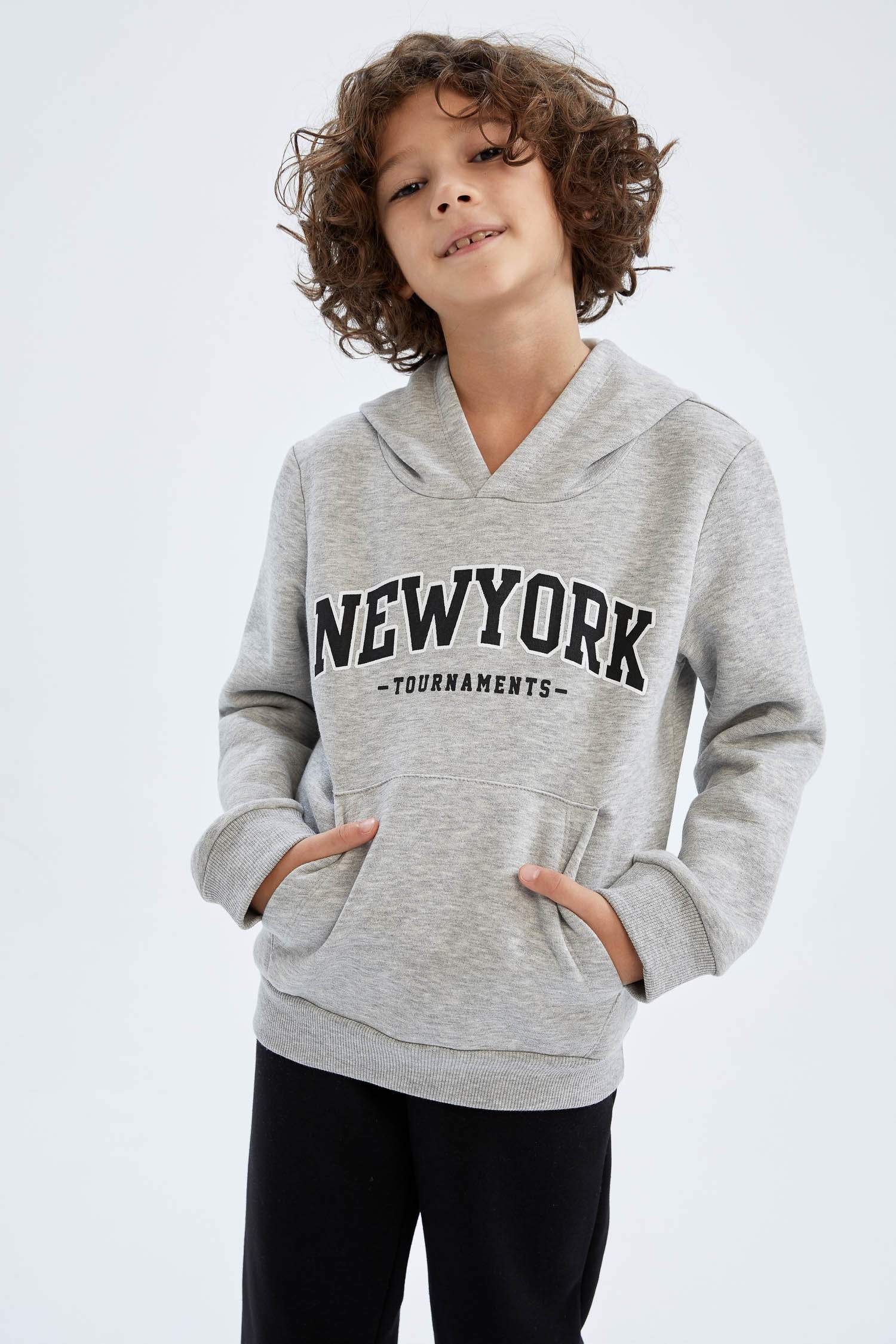 Комплект из 2-х вещей с принтом с капюшоном для мальчиков