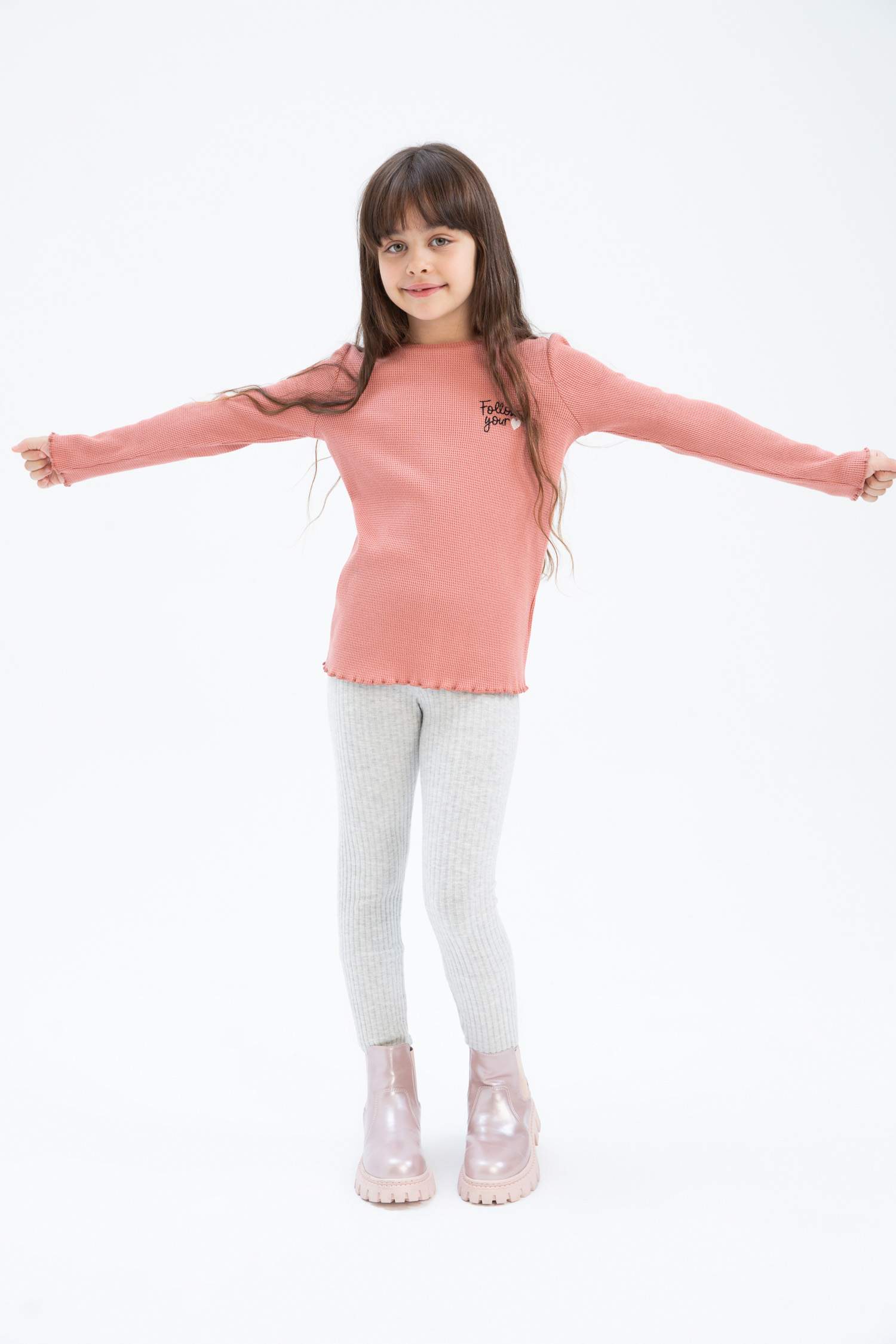 Леггинсы стандартного кроя с высокой талией для девочек