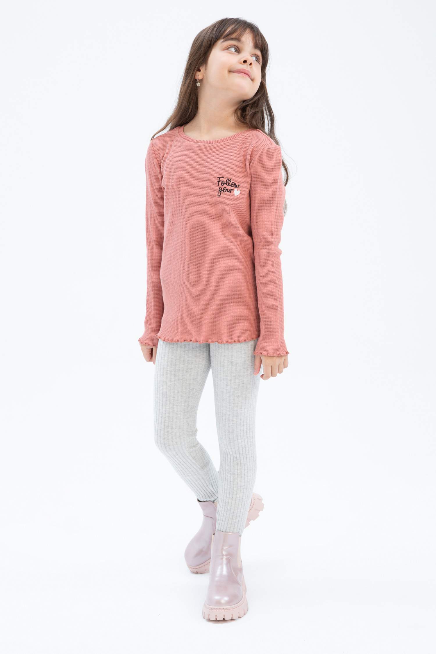 Леггинсы стандартного кроя с высокой талией для девочек