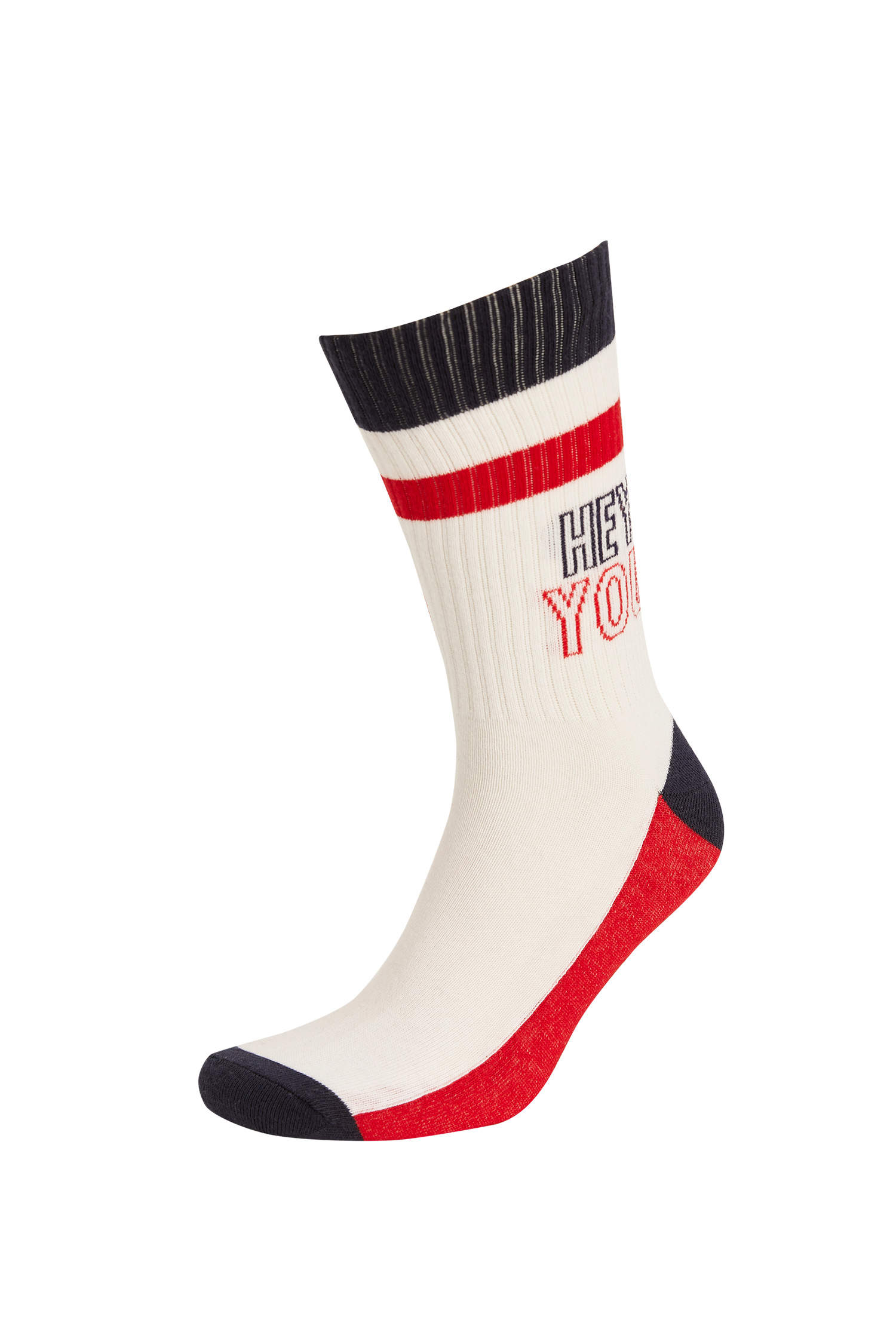 Defacto Slogan İşlemeli 3'lü Soket Tenis Çorabı. 1
