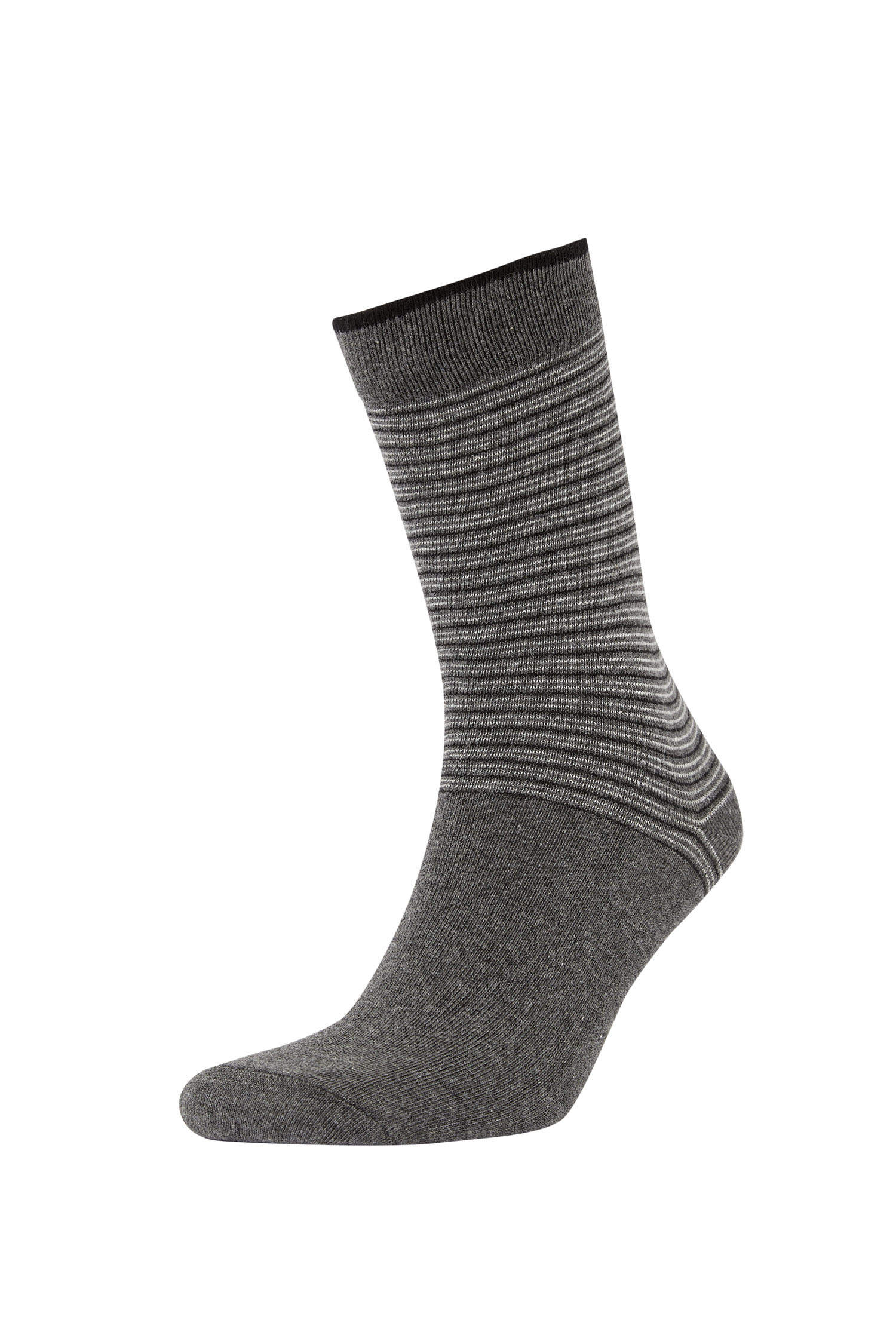 Defacto Erkek Pamuklu Çizgili 3'lü Soket Çorap. 3