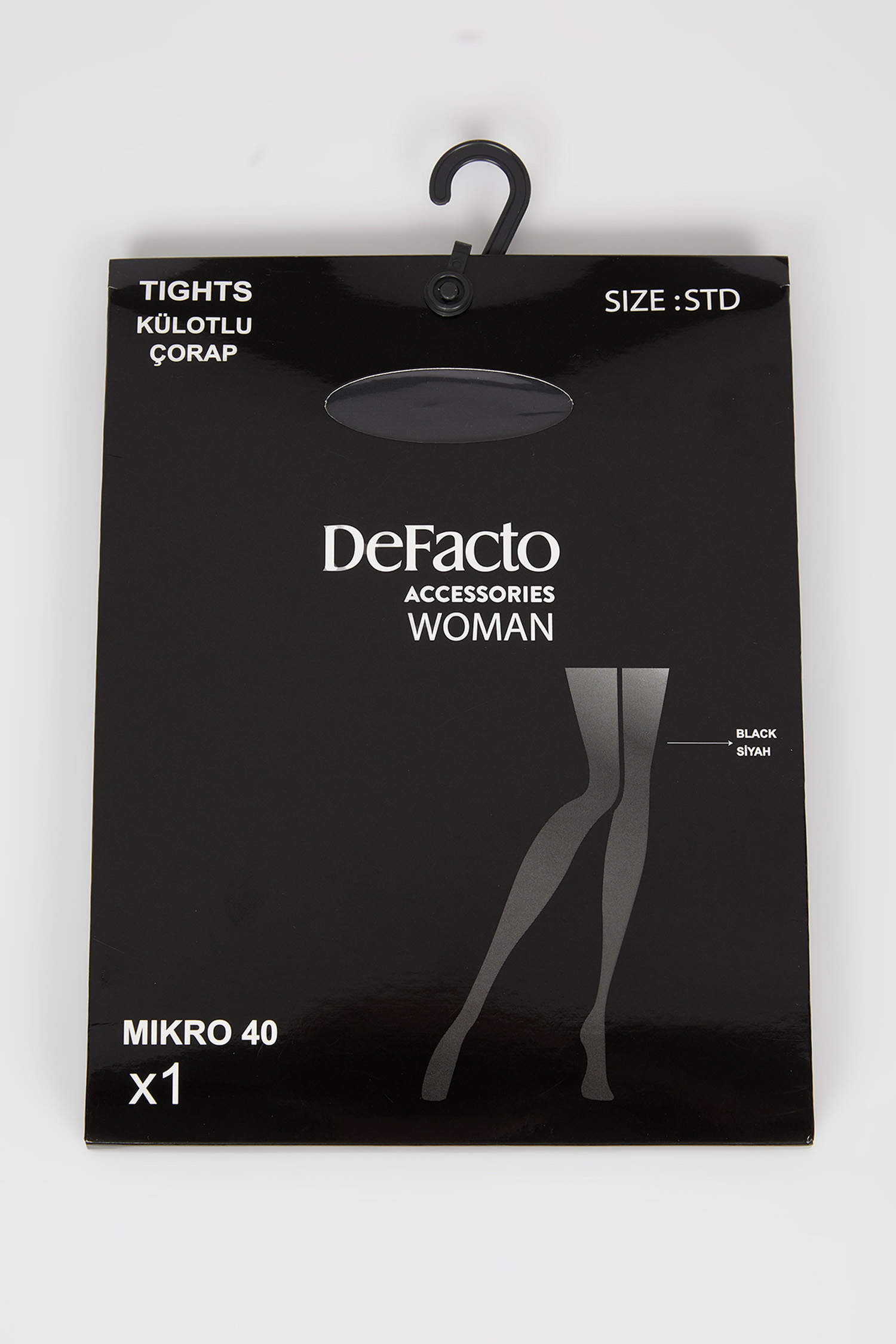 Defacto Kadın Micro 40 Siyah Renk Külotlu Çorap. 1
