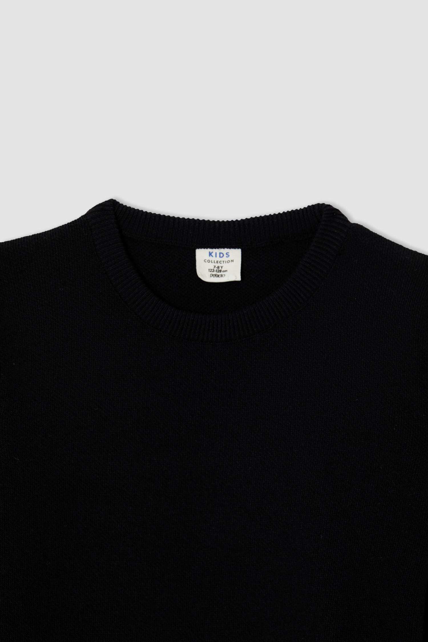 Black Boys & Teens Boy Regular Fit Crew Neck Jumper 2070178 | DeFacto