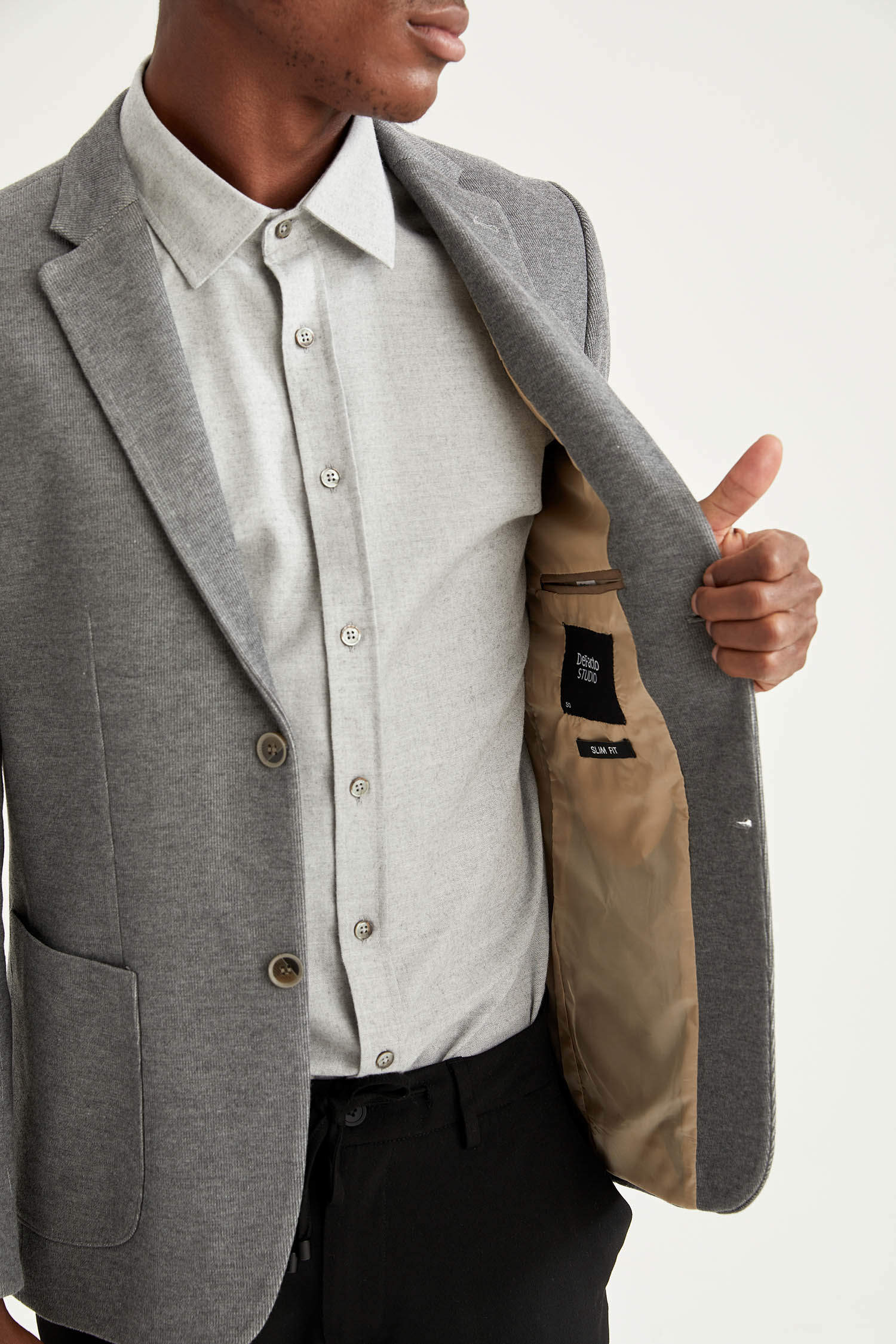 Defacto Slim Fit Basic Blazer Ceket. 5