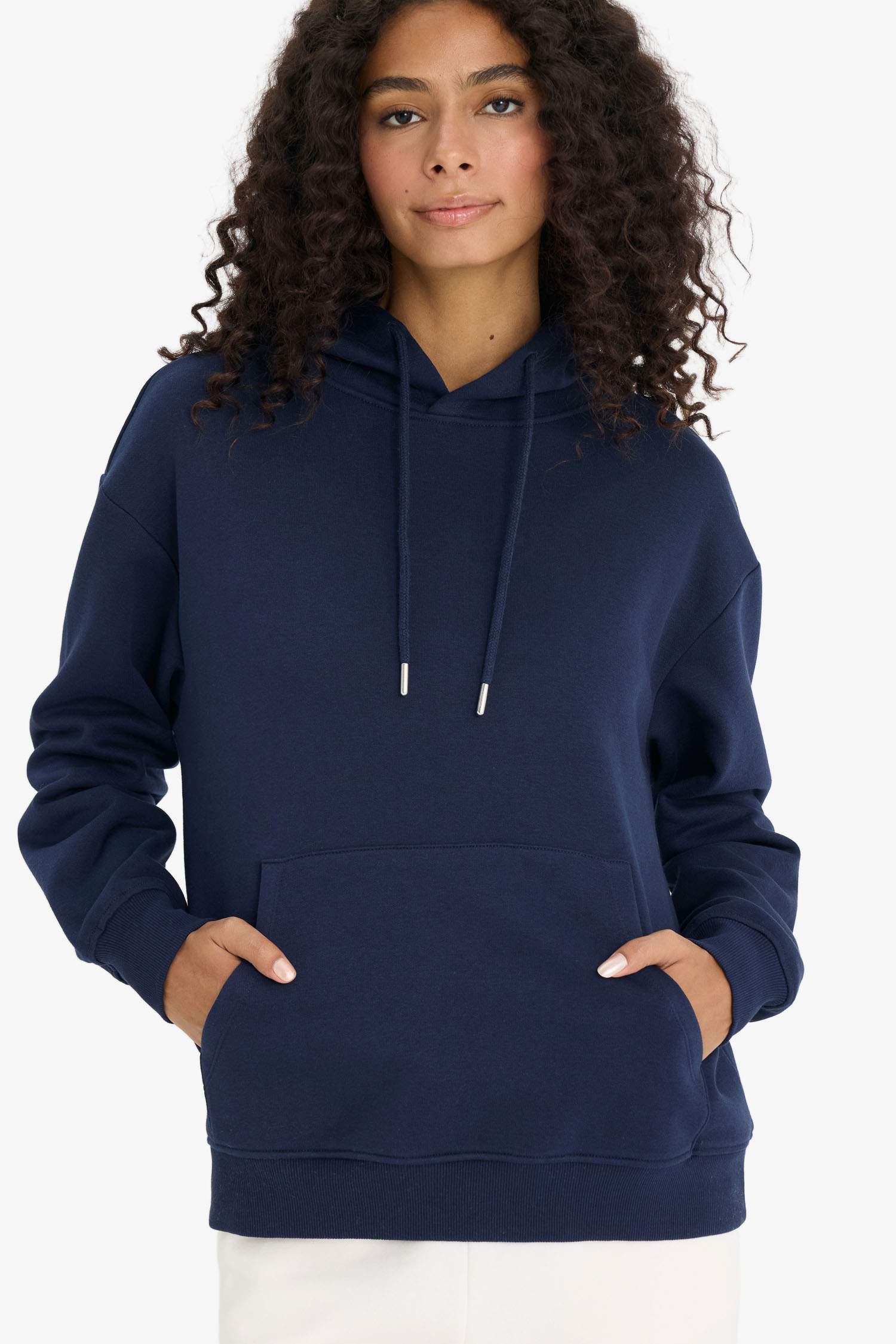 Regular Fit Hooded Basic Thick Fabric Sweatshirt