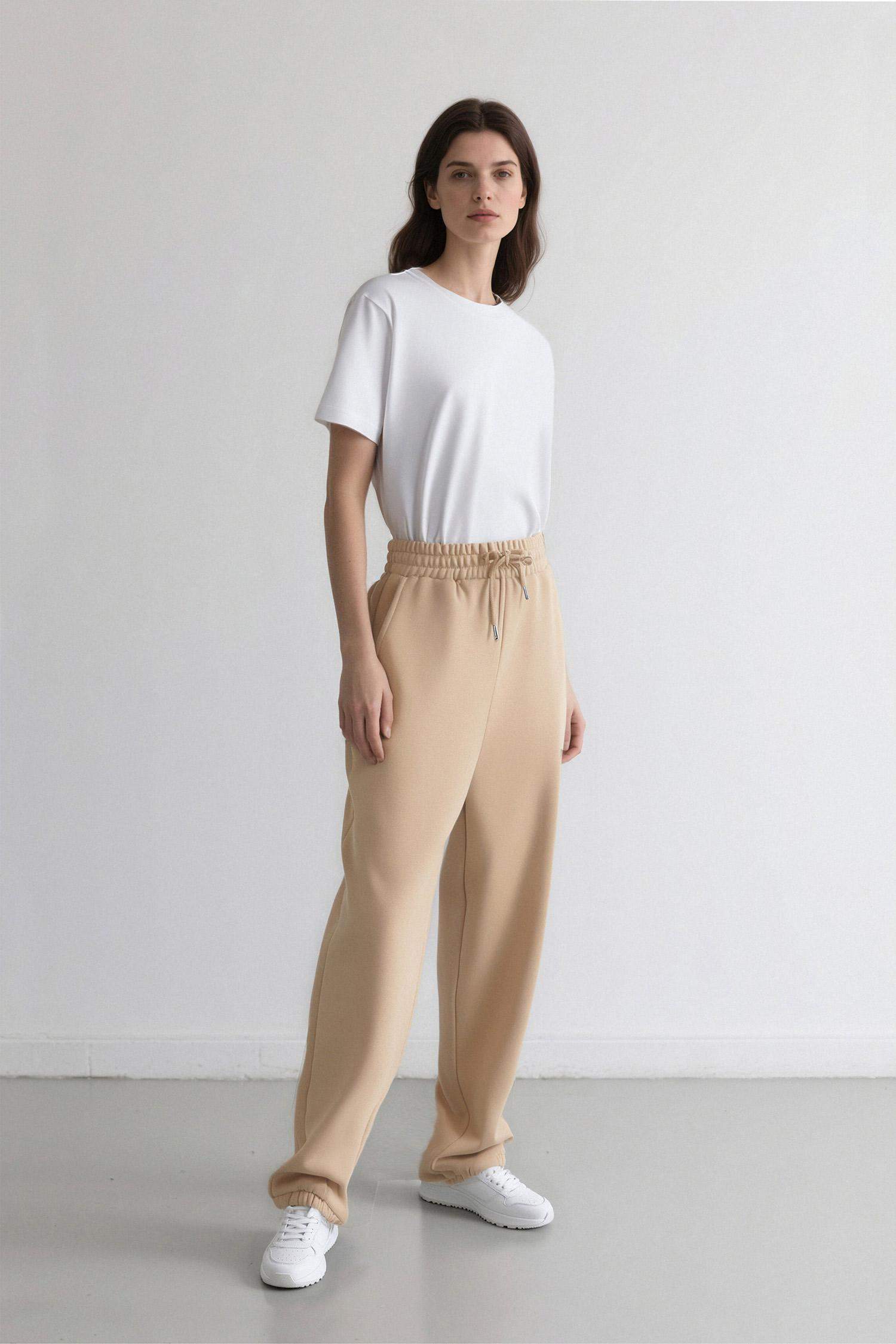 Jogger Kalın  Eşofman Altı Cepli Bağcıklı Yüksek Bel