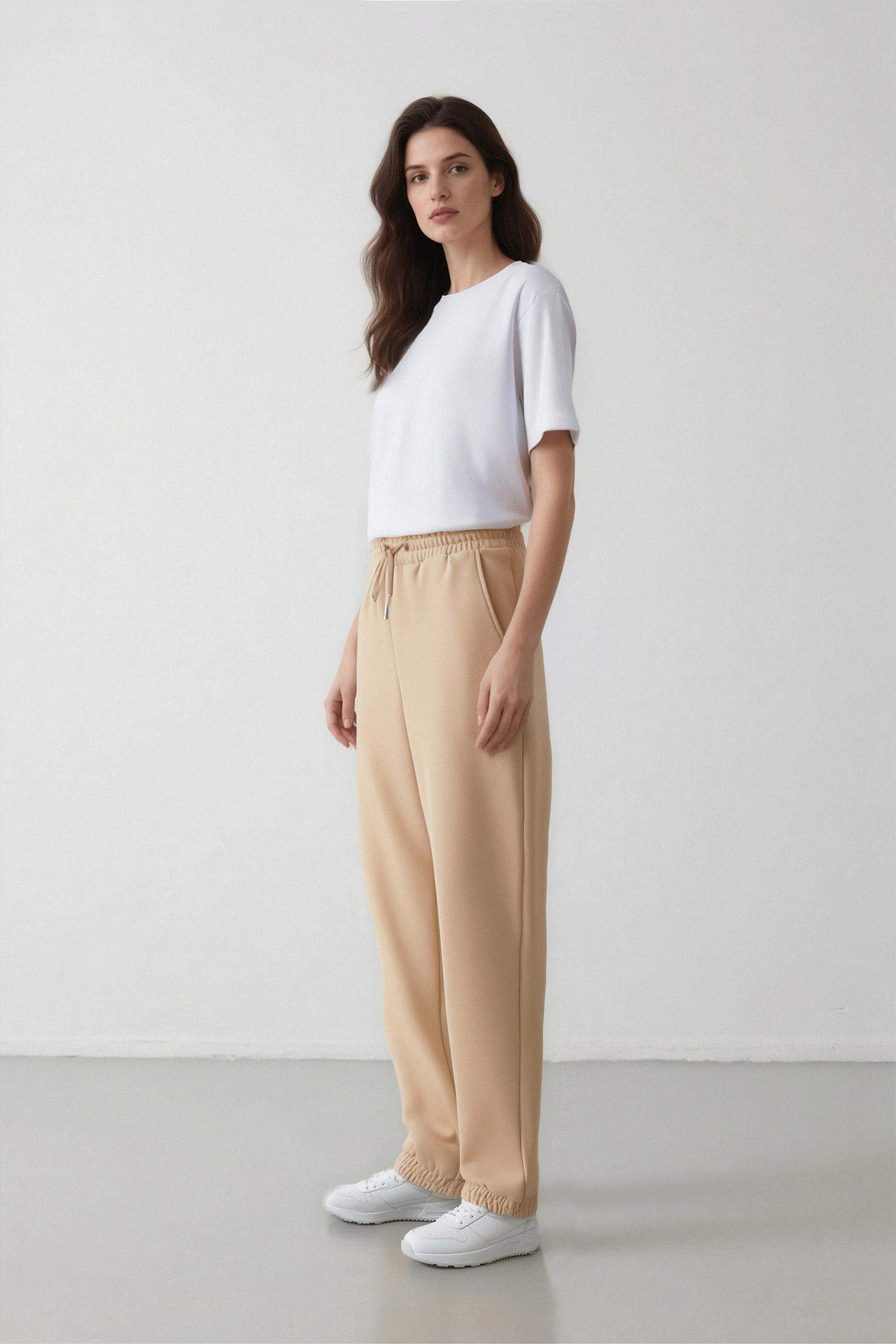 Jogger Kalın  Eşofman Altı Cepli Bağcıklı Yüksek Bel