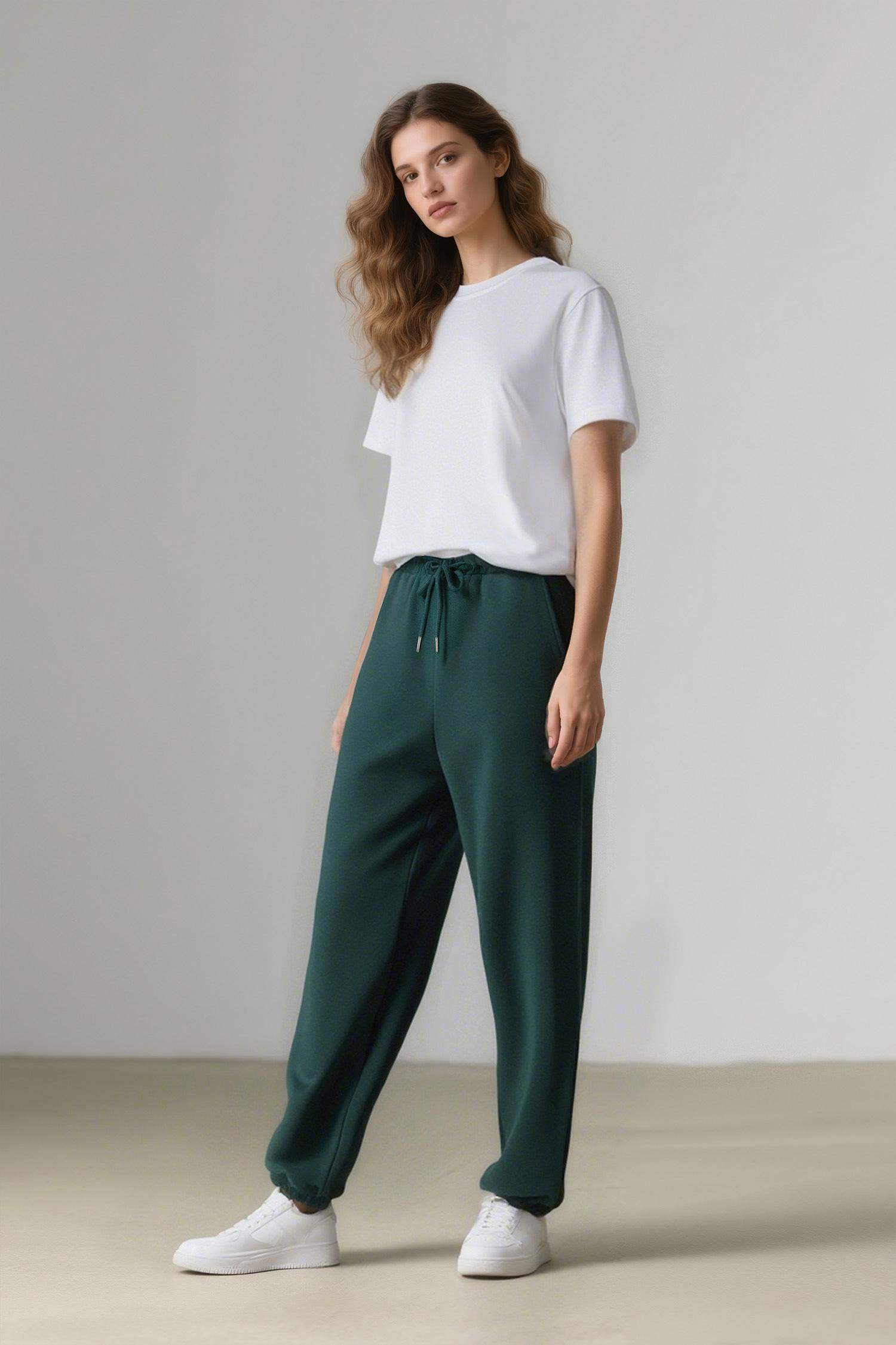 Jogger Kalın Eşofman Altı Cepli Yüksek Bel