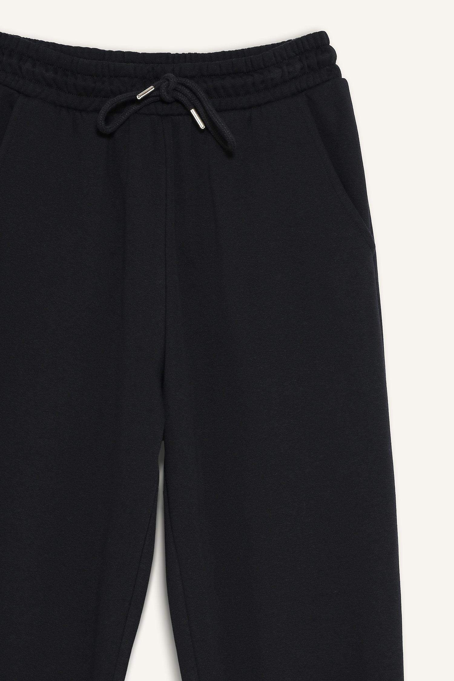 Jogger Fit Basic High Waist Thick Fabric Trousers