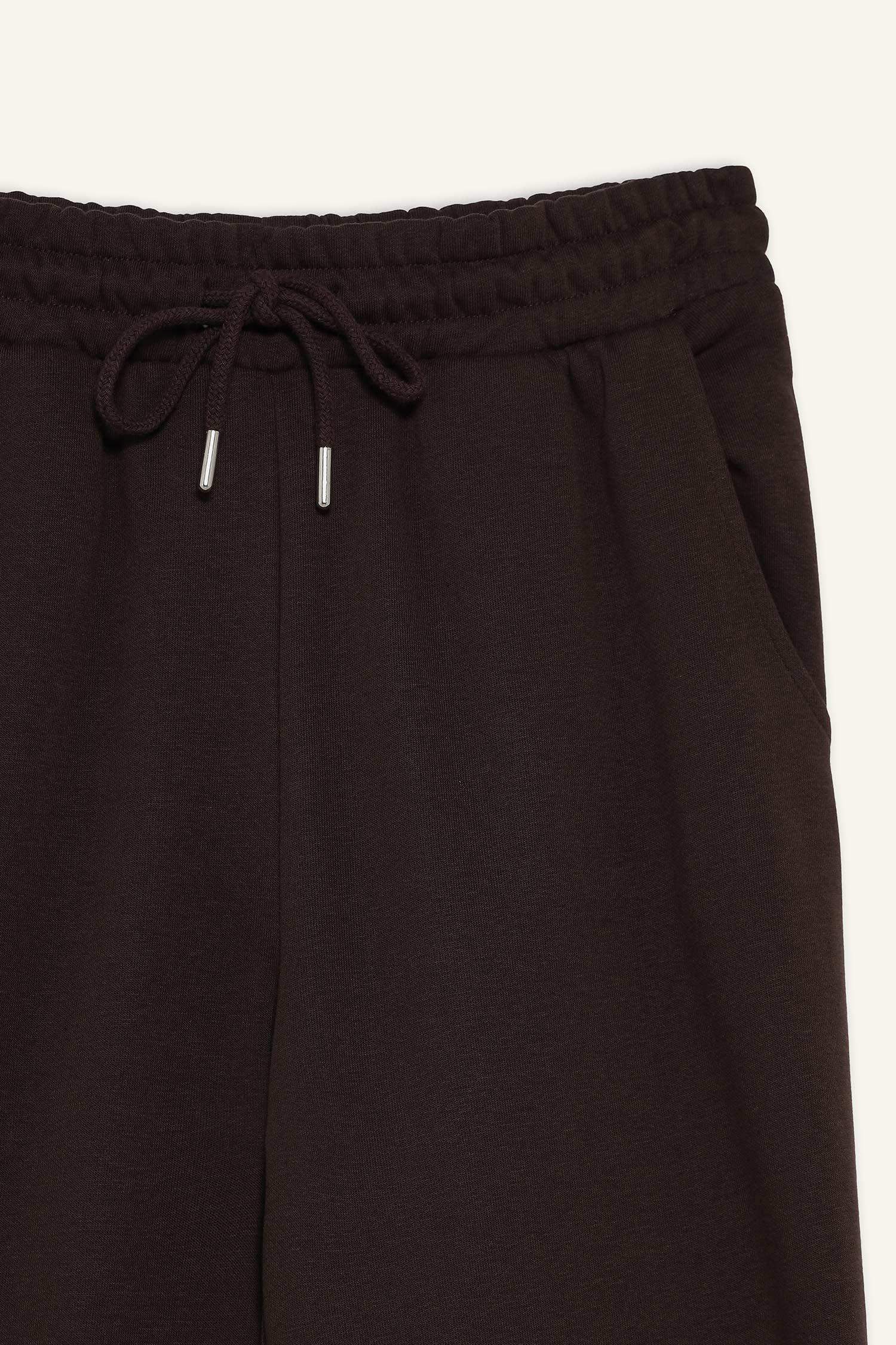 بنطرون سادة جوجر فيت ثقيل بخصر عالي