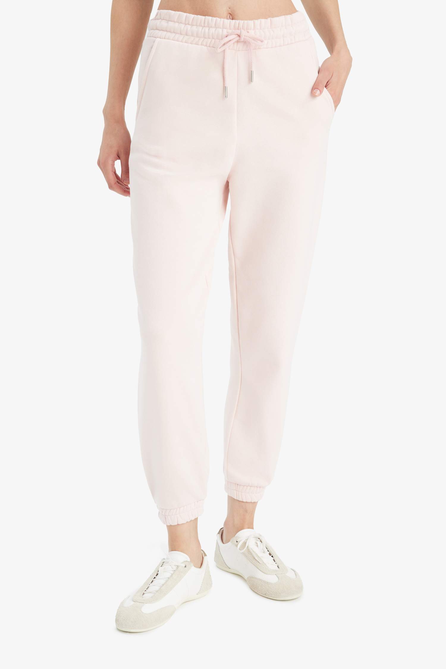 Джоггеры крой базовые однотонные с карманами высокая талия толстые спортивные штаны