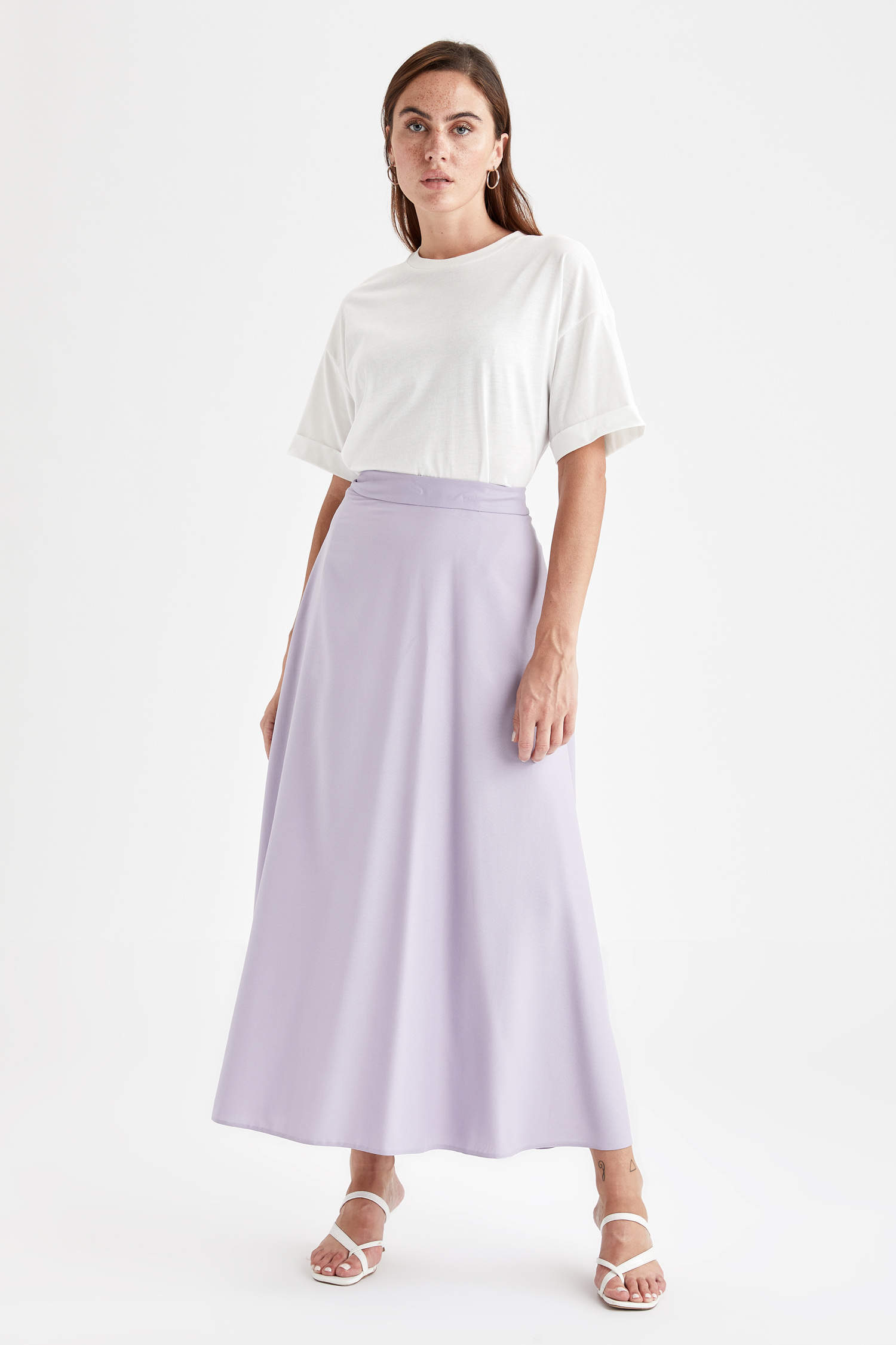 Purple Woman Regular Fit Maxi Woven Skirt 2092898 | DeFacto