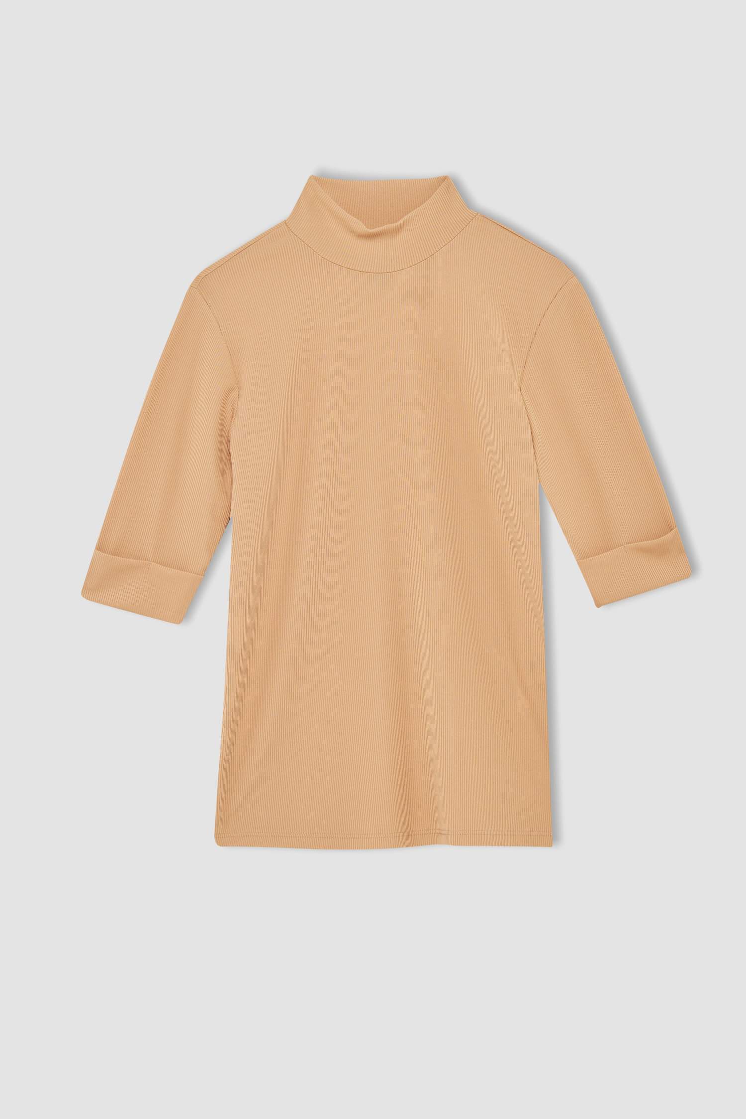 Slim Fit Half Turtleneck Short Sleeve T-Shirt