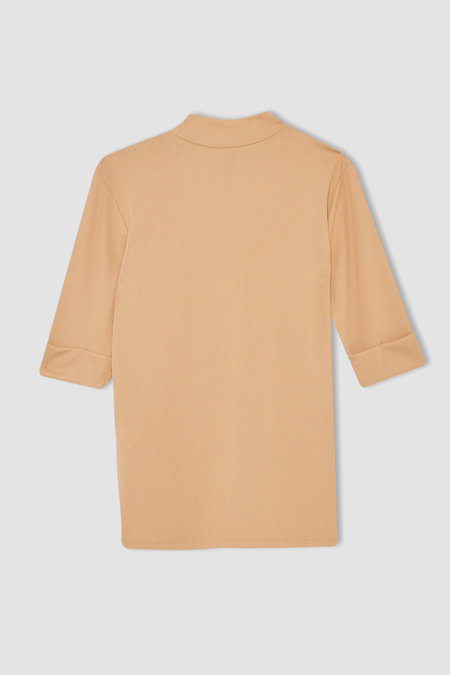 Slim Fit Half Turtleneck Short Sleeve T-Shirt