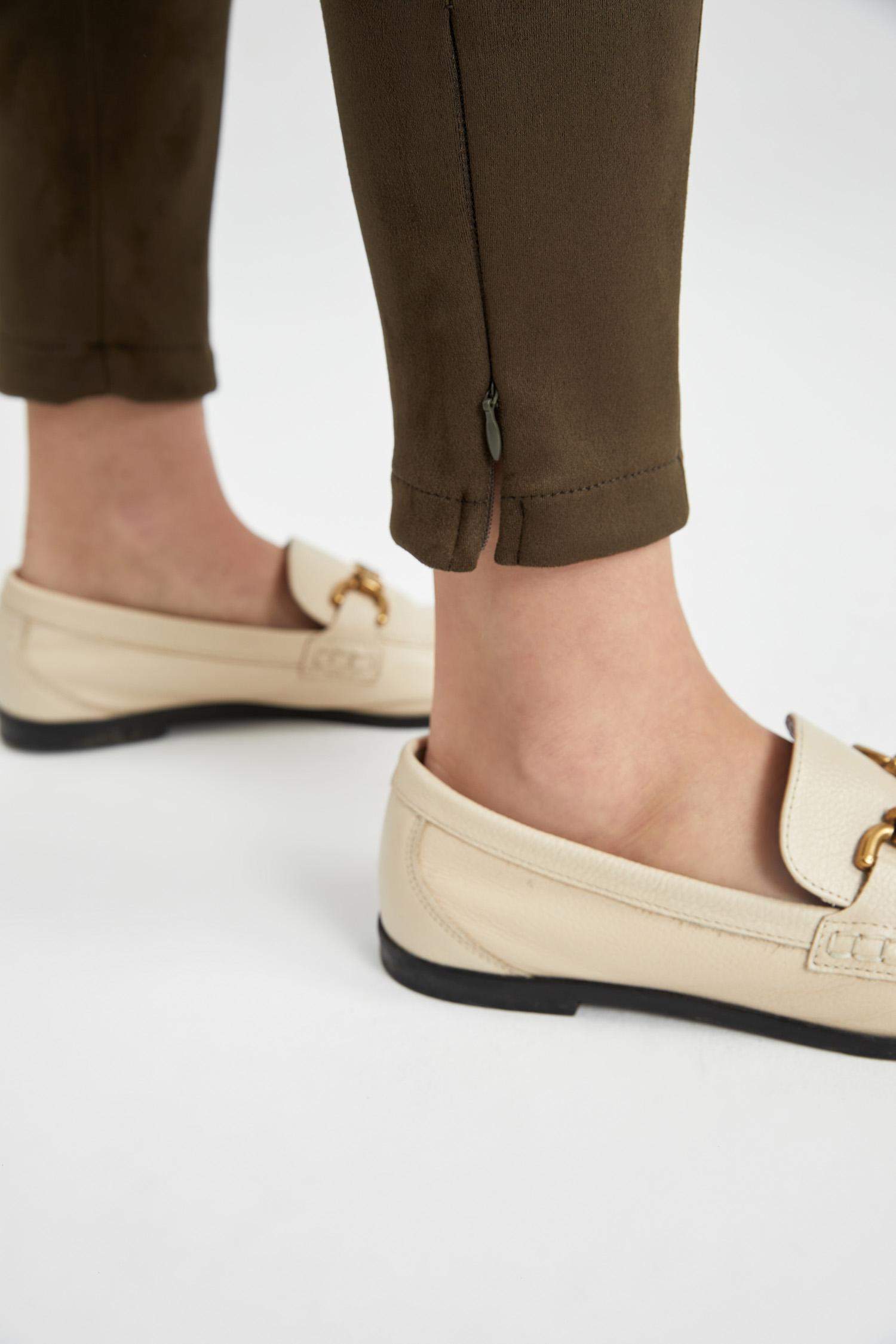 Normal Bel Basic Düz Uzun Süet Tayt