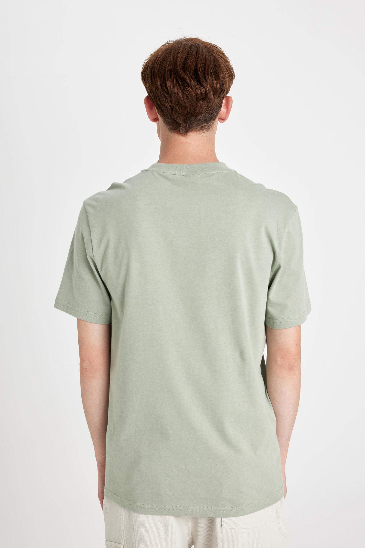 %100 Pamuk New Regular Fit Bisiklet Yaka Basic Düz Kısa Kollu Tişört