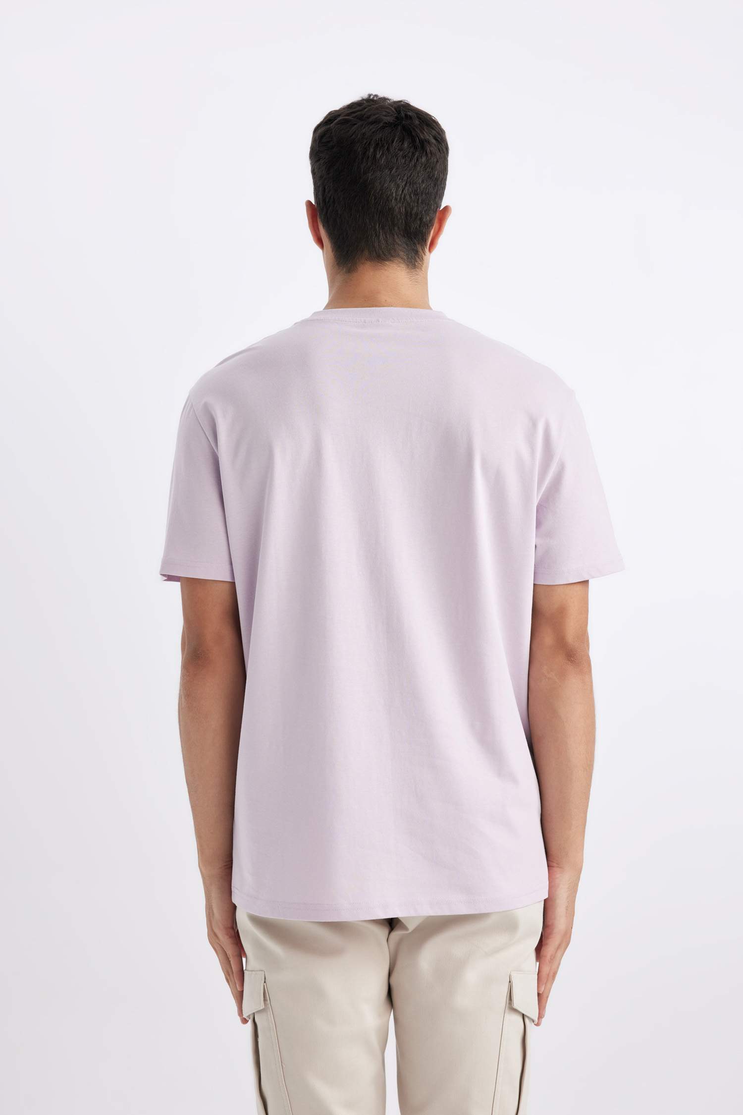 %100 Pamuk New Regular Fit Bisiklet Yaka Basic Düz Kısa Kollu Tişört