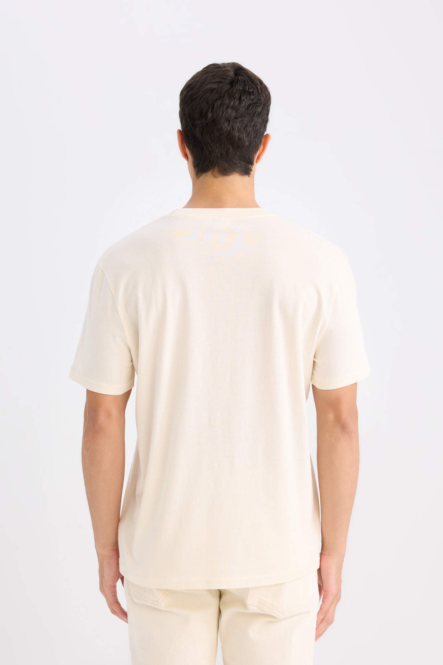 %100 Pamuk New Regular Fit Bisiklet Yaka Basic Düz Kısa Kollu Tişört