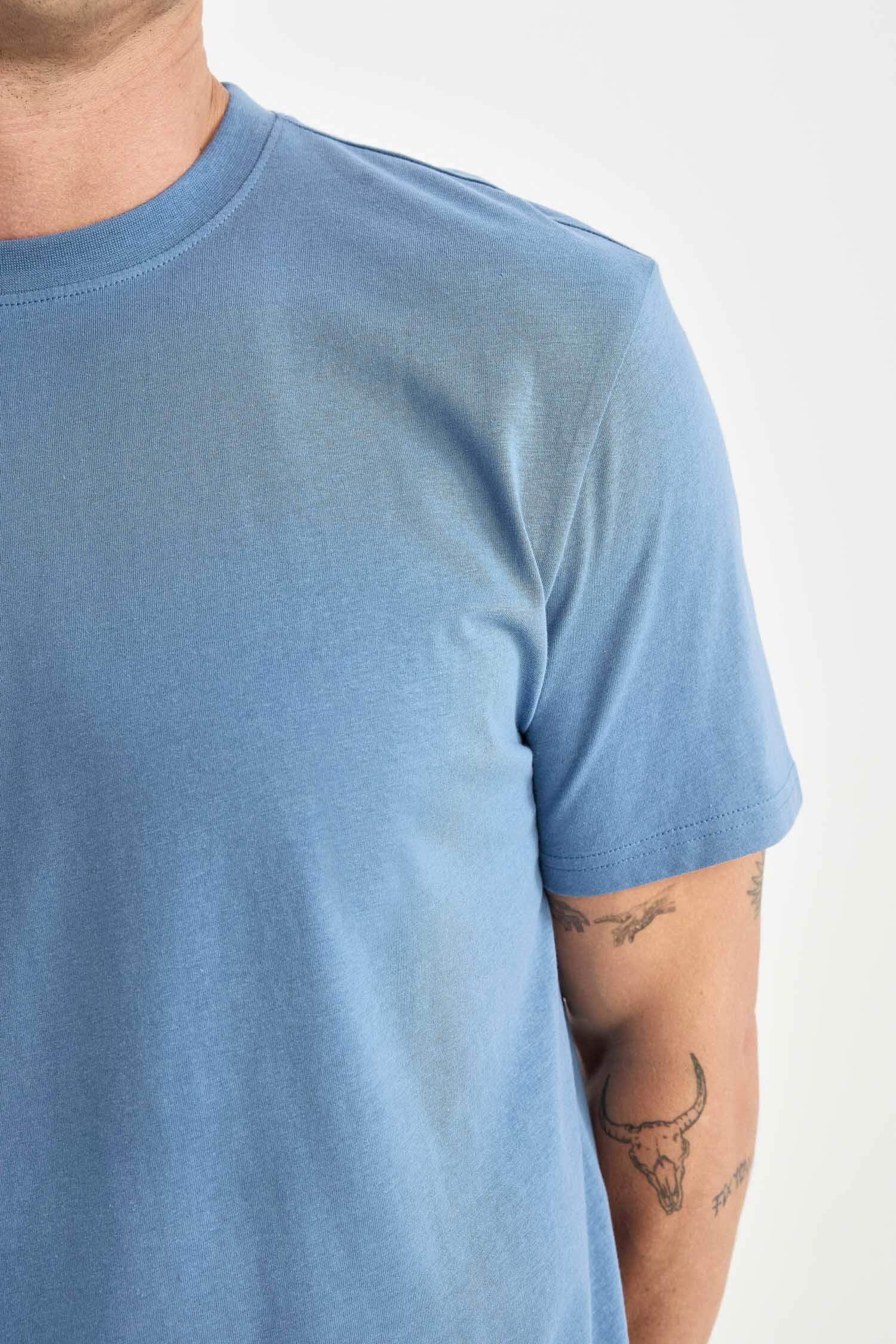 %100 Pamuk New Regular Fit Bisiklet Yaka Basic Düz Kısa Kollu Tişört