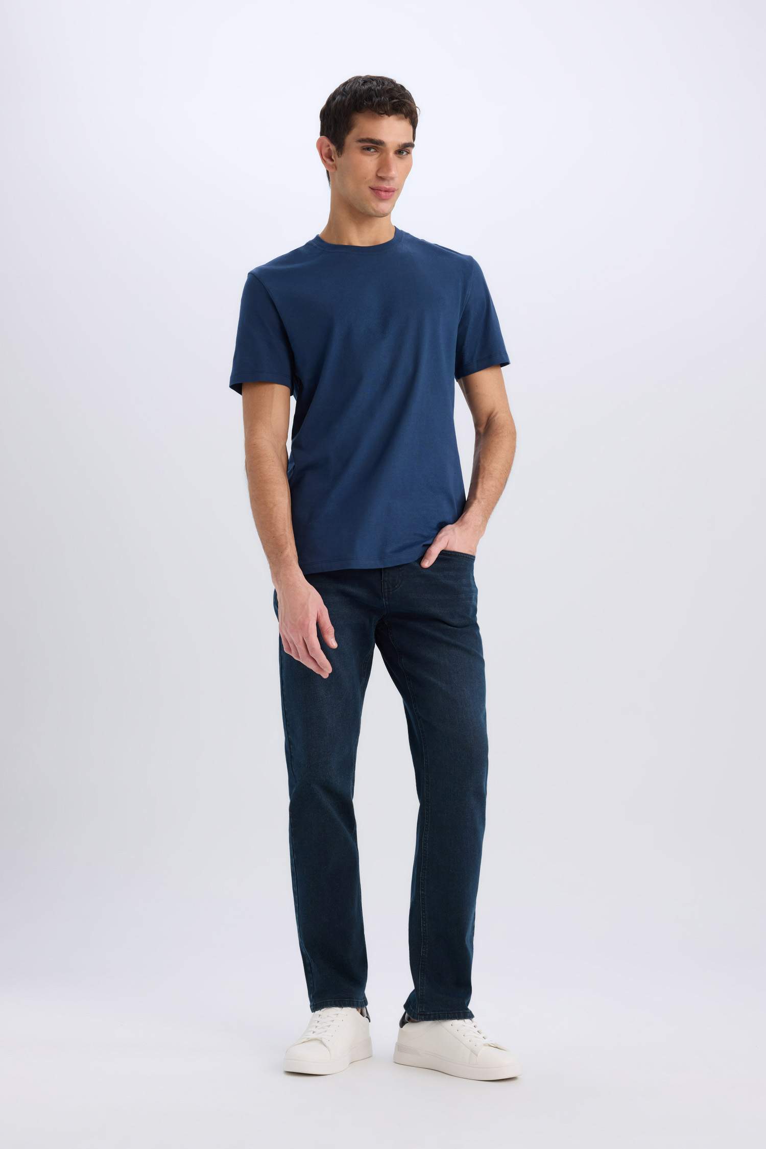 New Regular Fit Crew Neck Cotton Basic T-Shirt