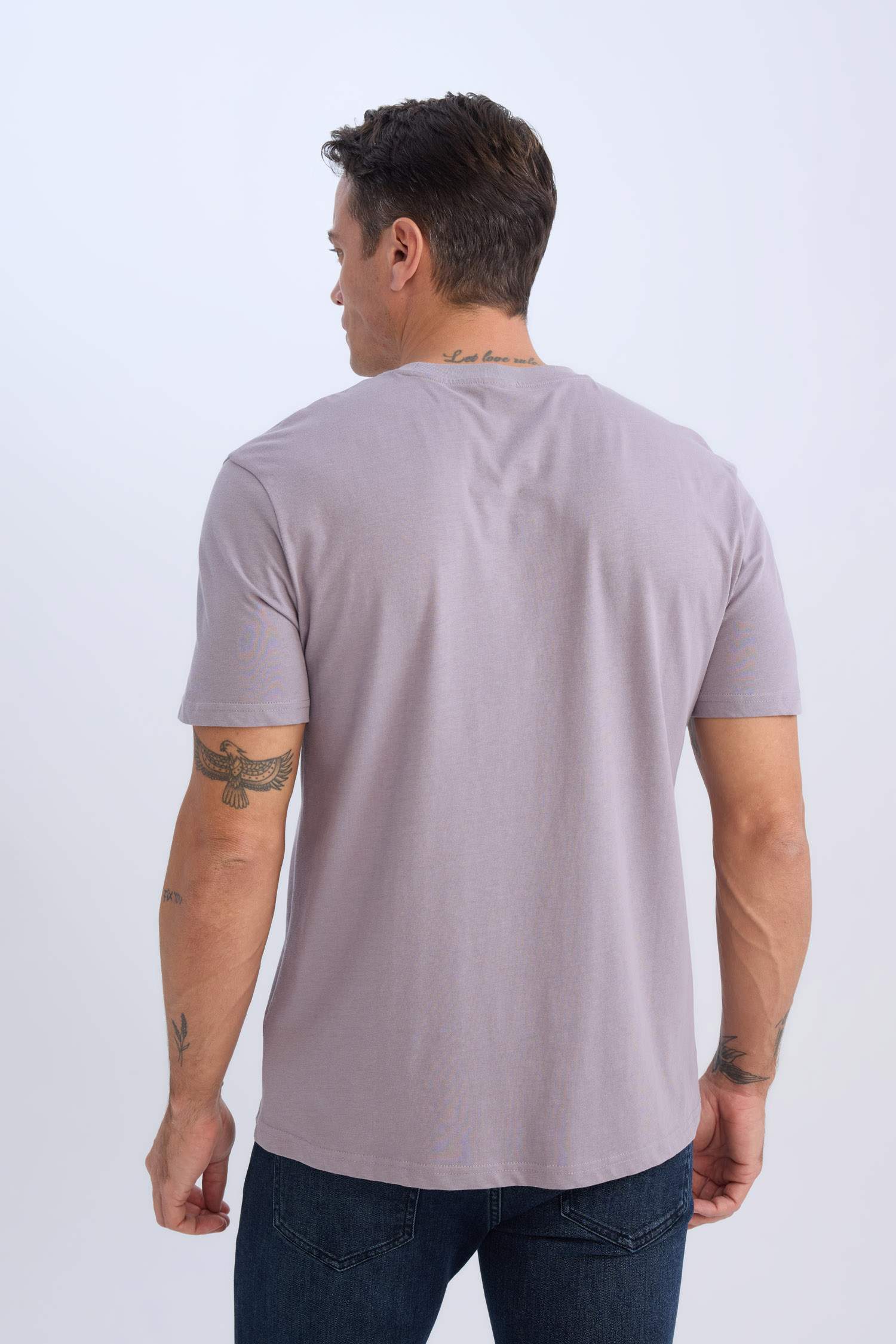 تيشيرت نص ردن سادة قصة عادية بياخة مستديرة