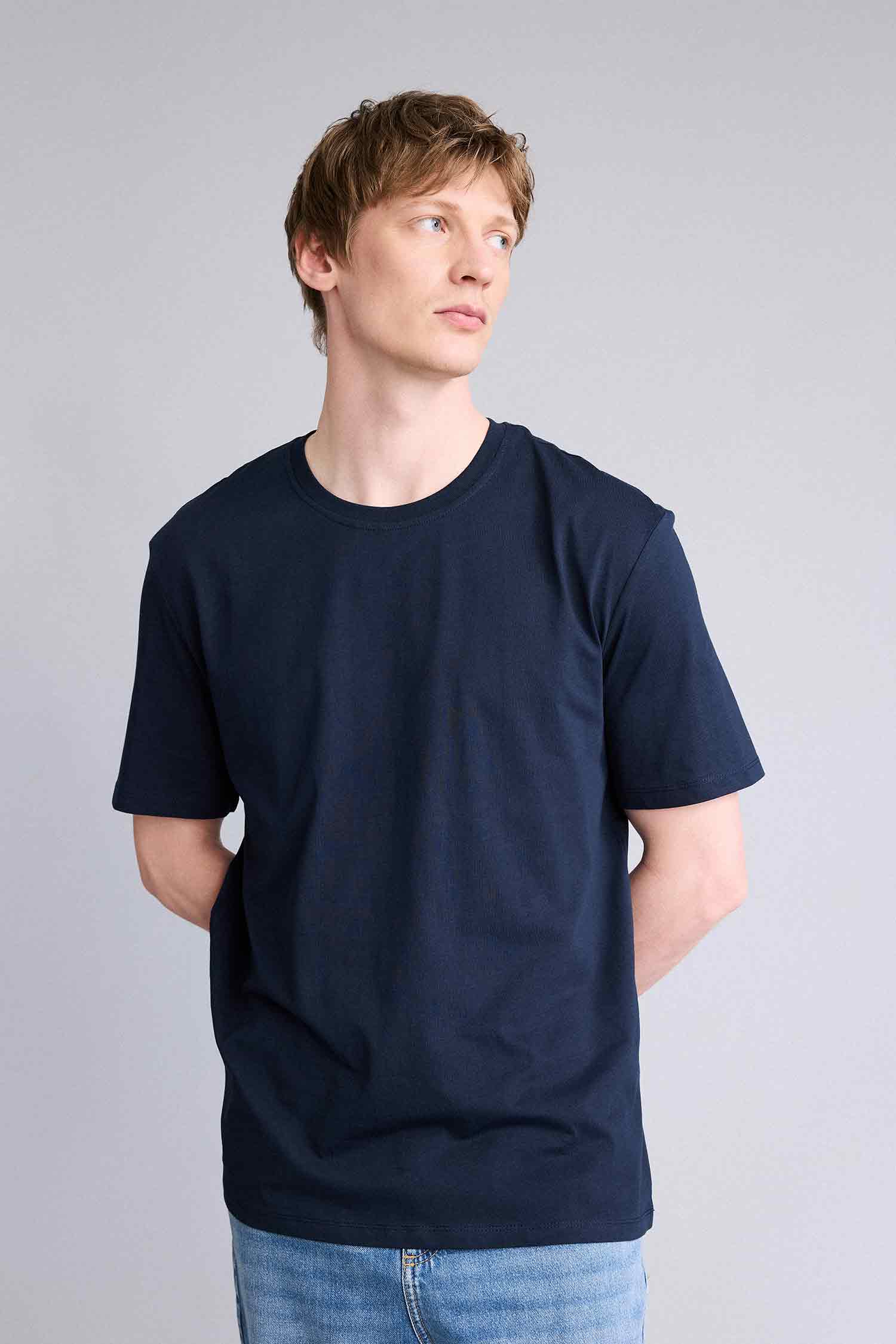 DeFacto %100 Pamuk NEW REGULAR FIT Basic Tişört görsel 3
