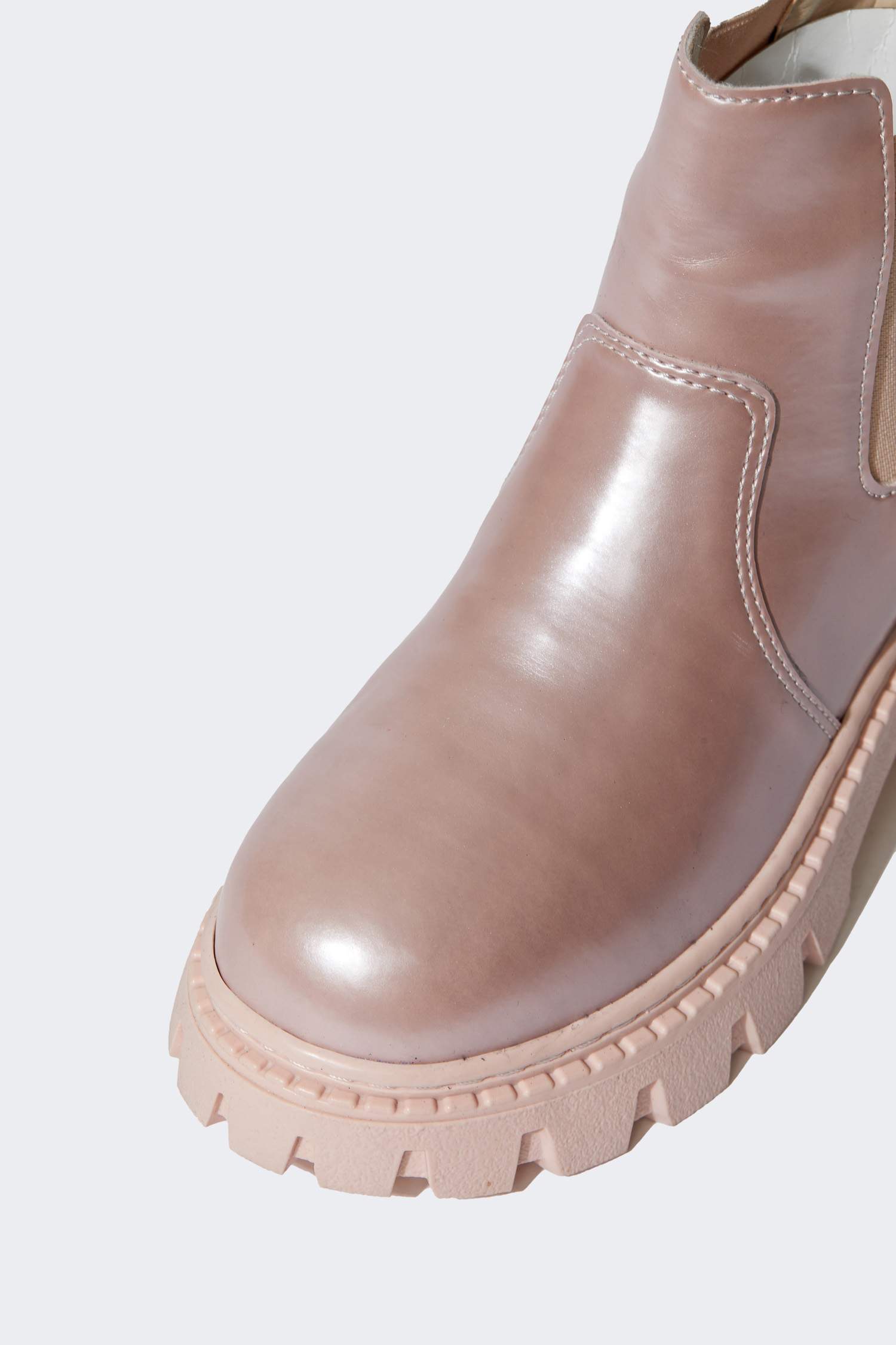 Kız Çocuk Bağcıklı ve Fermuarlı Düz Taban Suni Deri Bot