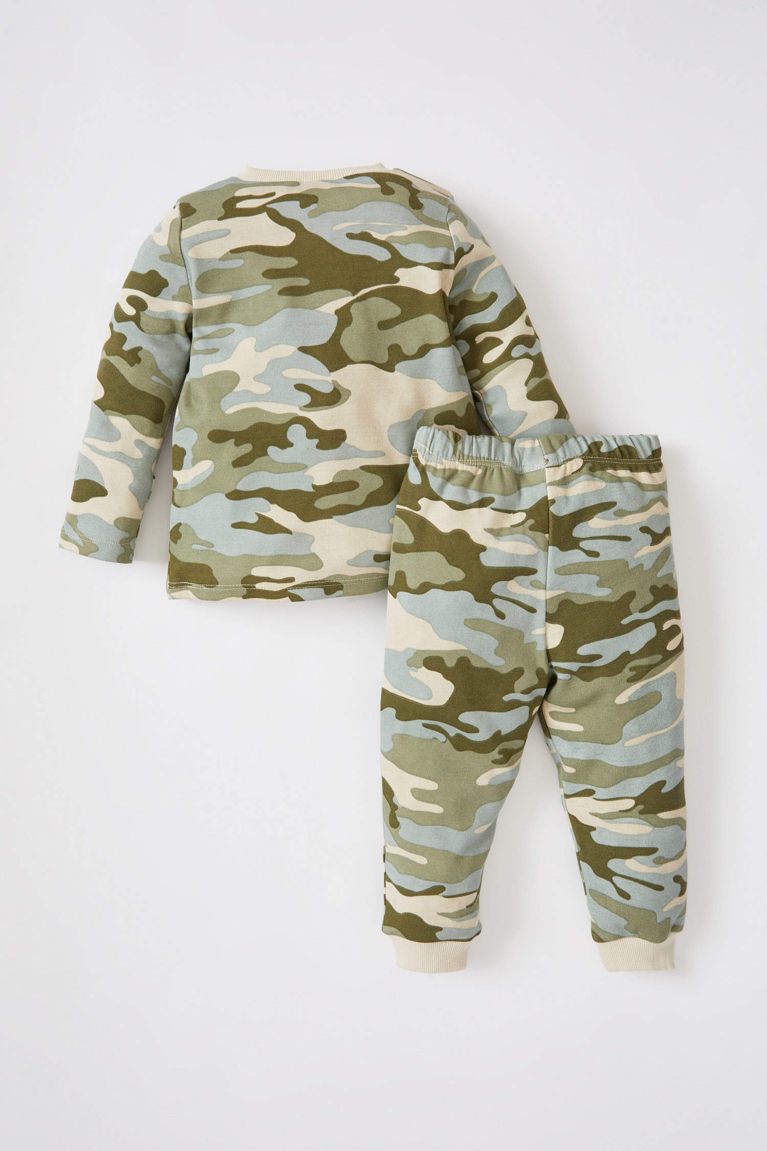 Green BABY BOY 2 piece Regular Fit Crew Neck Camouflage Patterned
