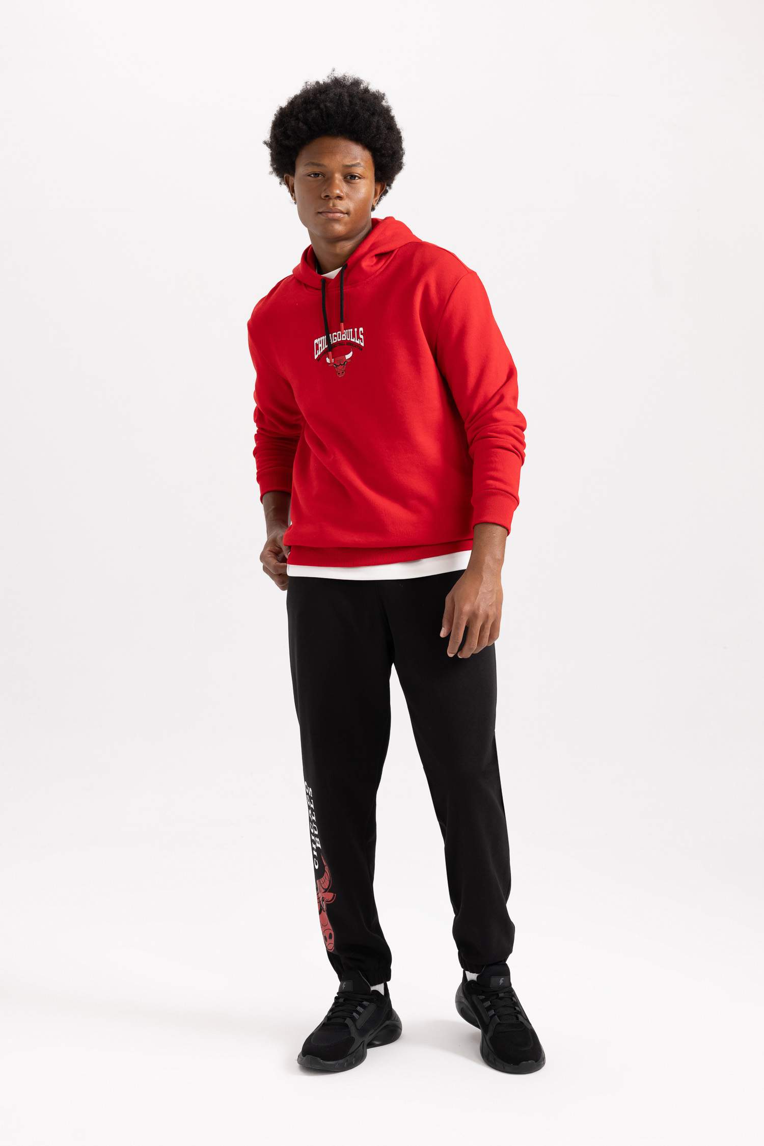 NBA Chicago Bulls Oversize Geniş Kalıp Beli Bağcıklı Lastikli Paça Jogger Eşofman Altı