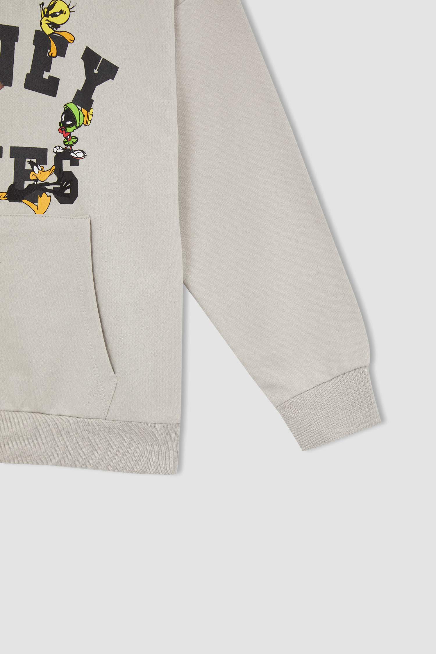 Erkek Çocuk Looney Tunes Lisanslı Regular Fit Kapüşonlu Kanguru Cepli Sweatshirt