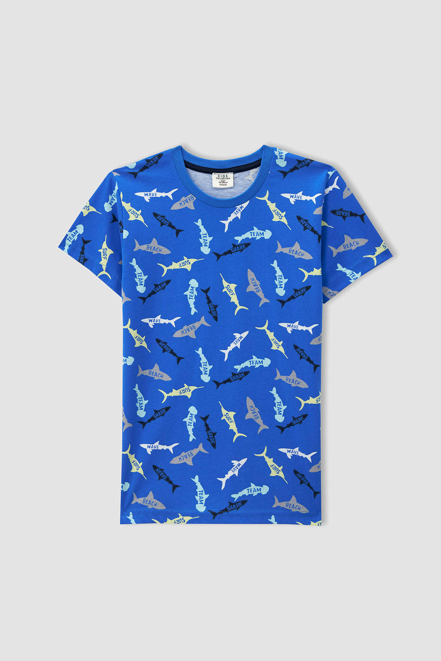 Defacto Erkek Çocuk Köpek Balığı Baskılı Kısa Kollu Pijama Takımı. 2