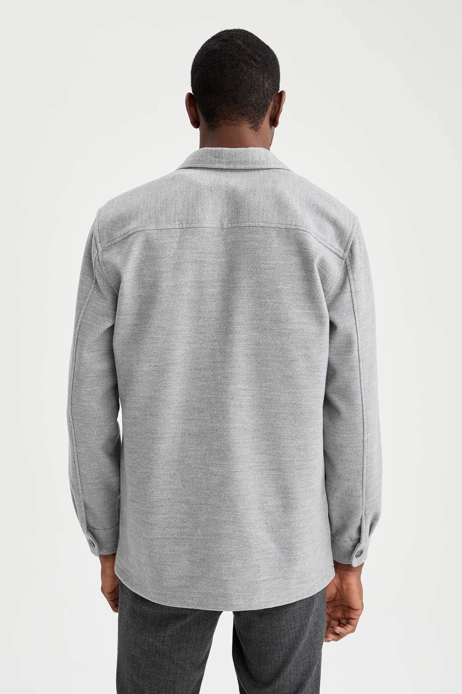 Grey MAN Regular Fit Long Sleeve Shirt 2367018 | DeFacto