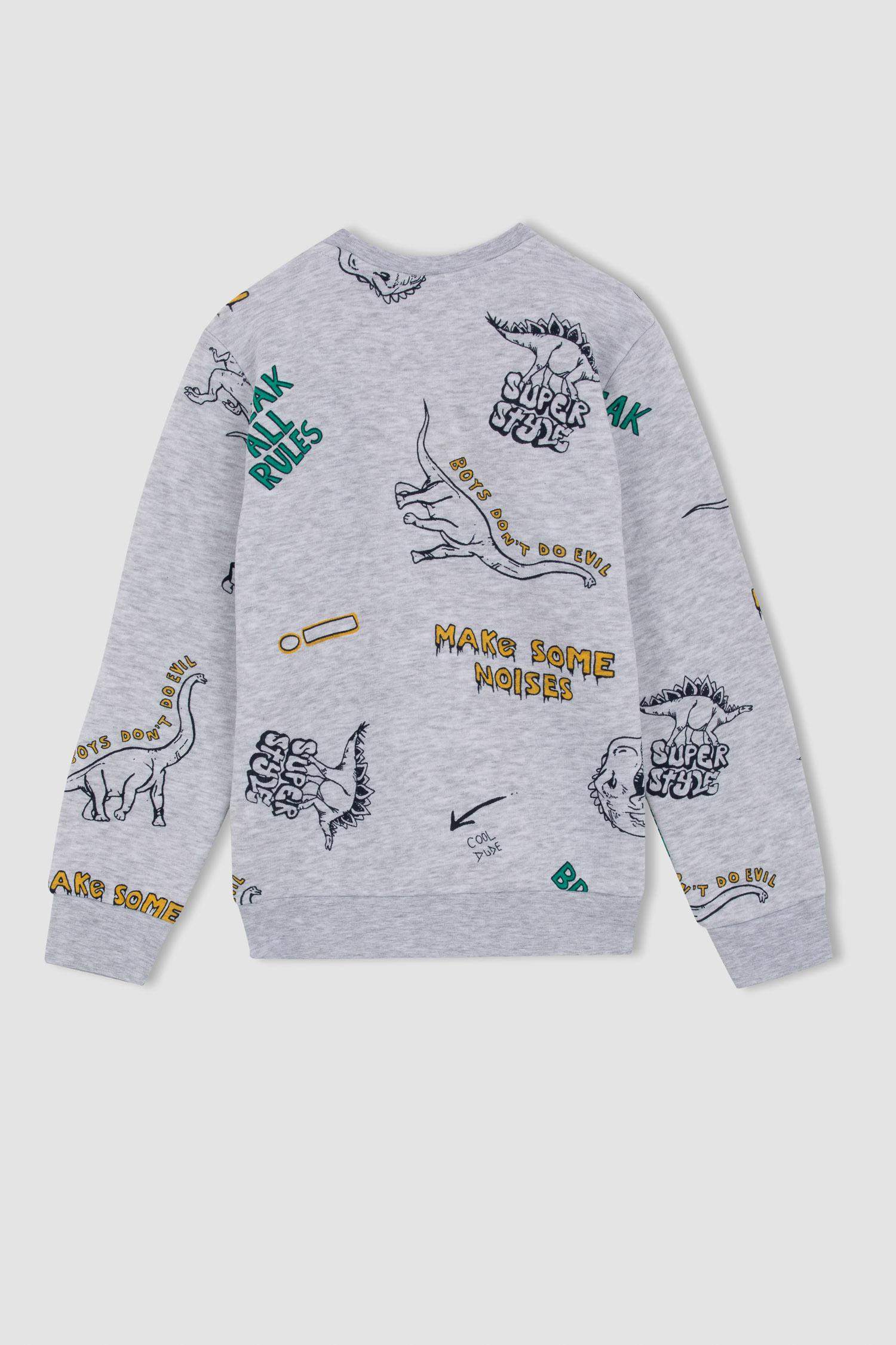 سويت شيرت ولادي قصة عادية بياقة مستديرة