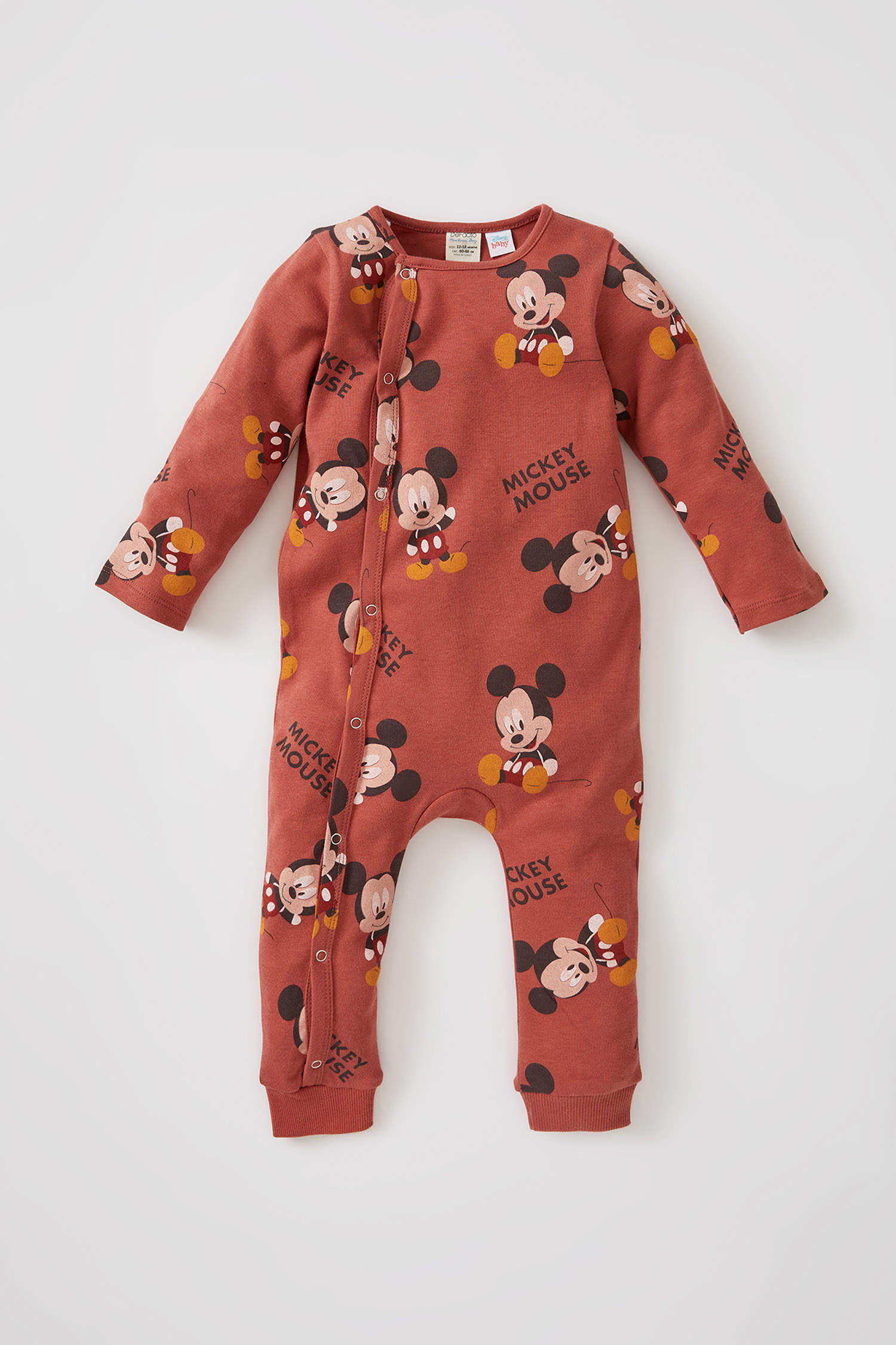 Erkek Bebek Disney Mickey & Minnie Lisanslı Tekli Tulum