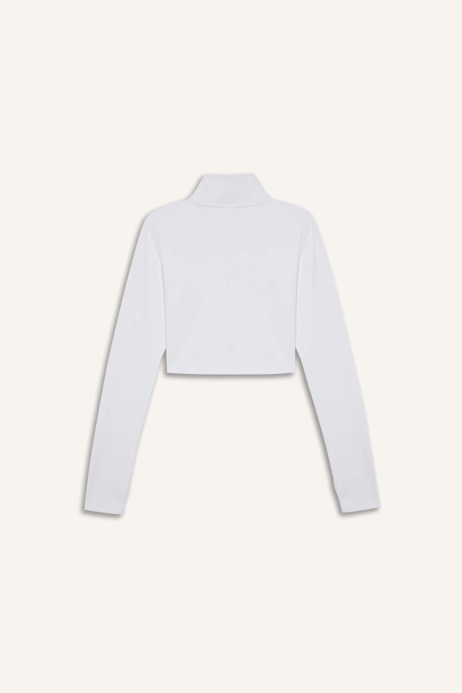 DeFactoFit Slim Fit Dar Kesim Fermuarlı Dik Yaka İçi Yumuşak Tüylü Esnek Kumaş Uzun Kollu Tişört