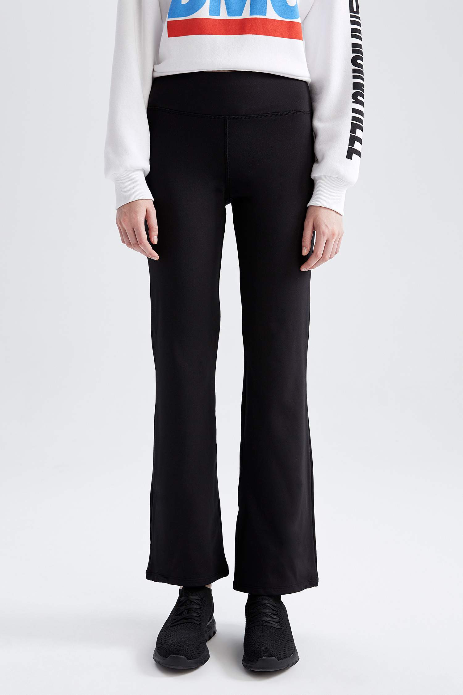 Defacto Fit Regular Fit High Waist Wide Leg Soft Feather Warmtech Sweatpants