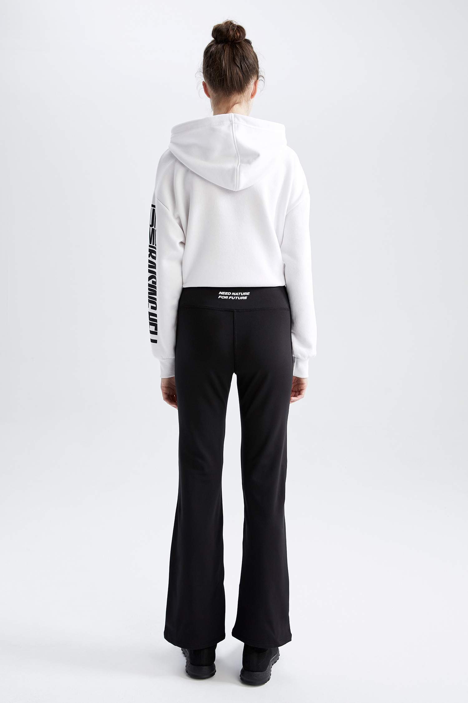 Defacto Fit Regular Fit High Waist Wide Leg Soft Feather Warmtech Sweatpants