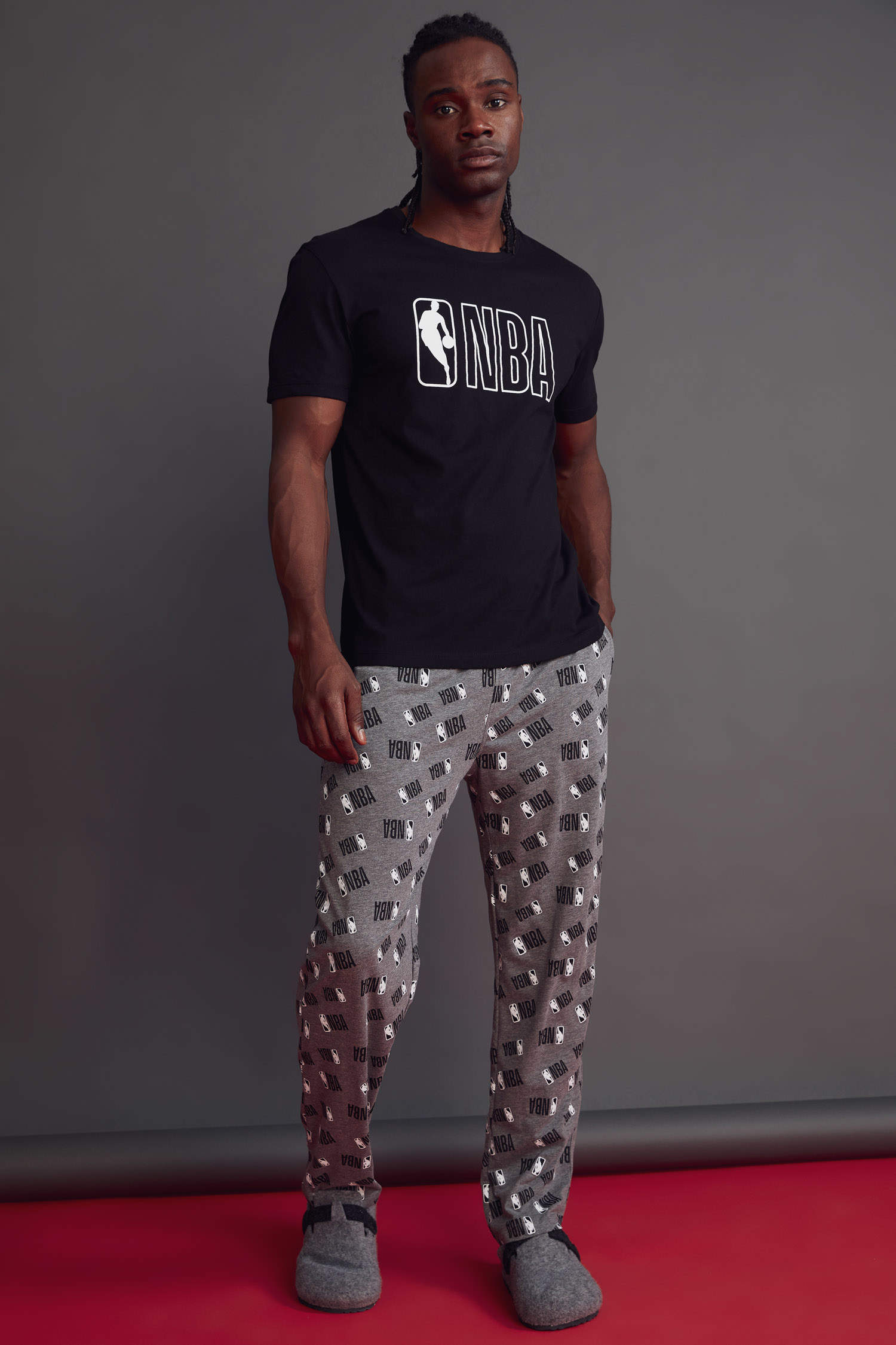 Defacto NBA Lisanslı Regular Fit Pijama Takımı. 2