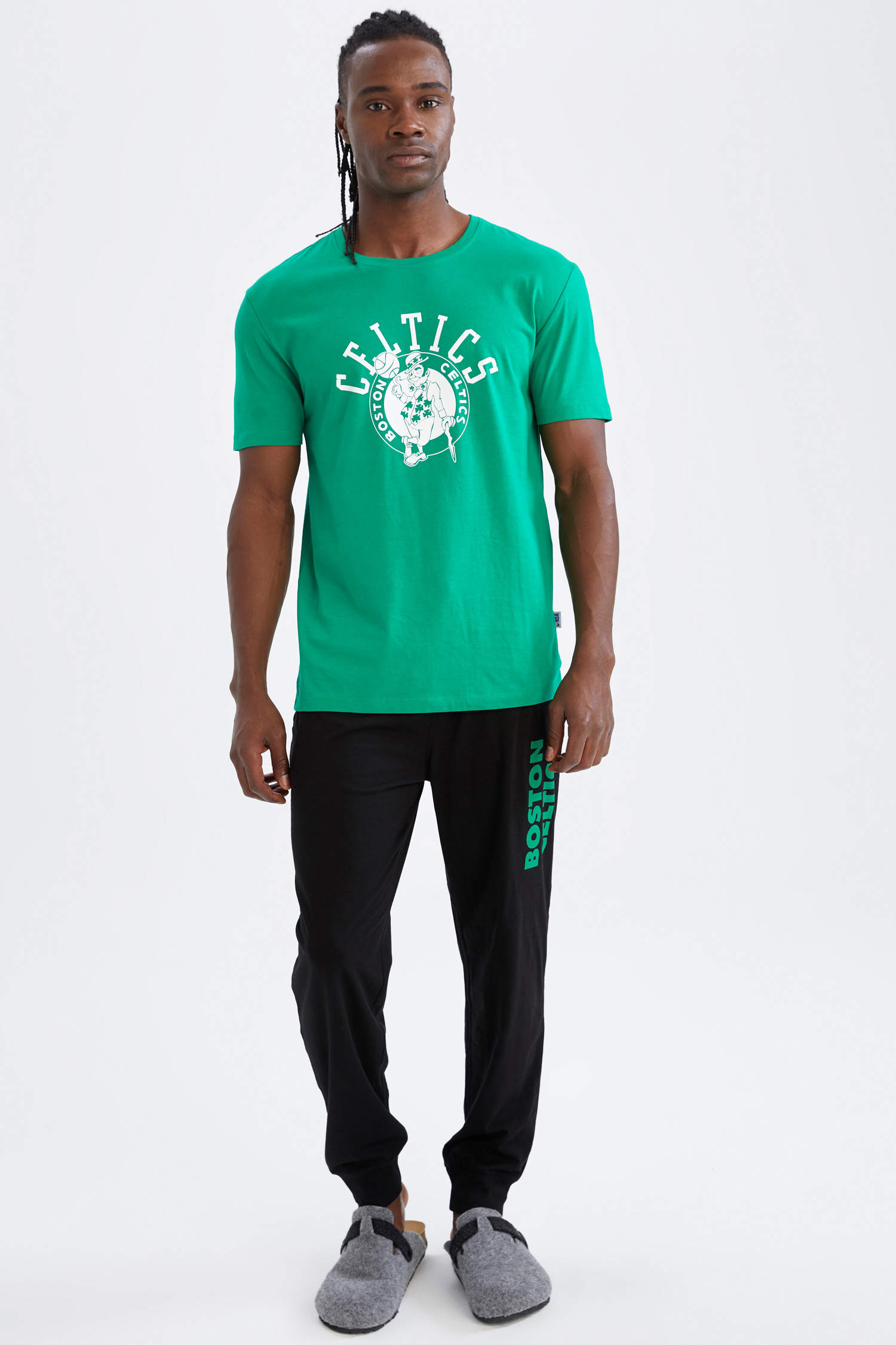 Defacto NBA Boston Celtics Lisanslı Regular Fit Pijama Takımı. 4