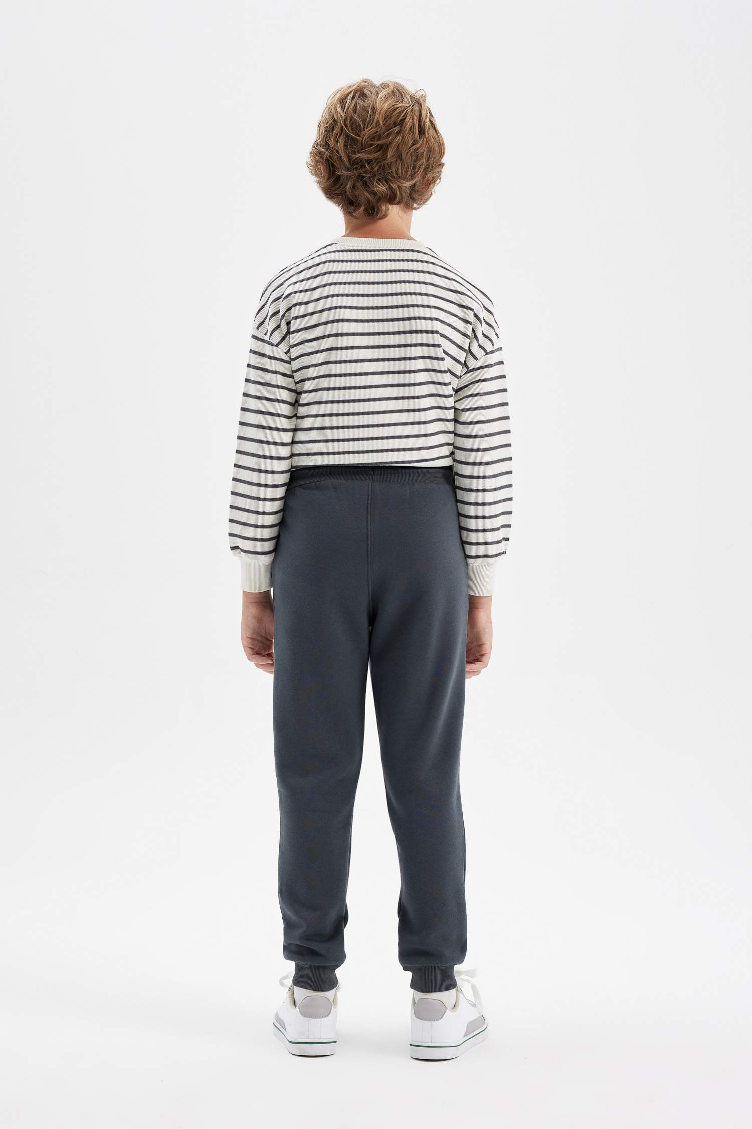 Erkek Çocuk Anstrasit Beli Paçası Lastikli Cepli Basic Düz Jogger Okul Eşofman Altı