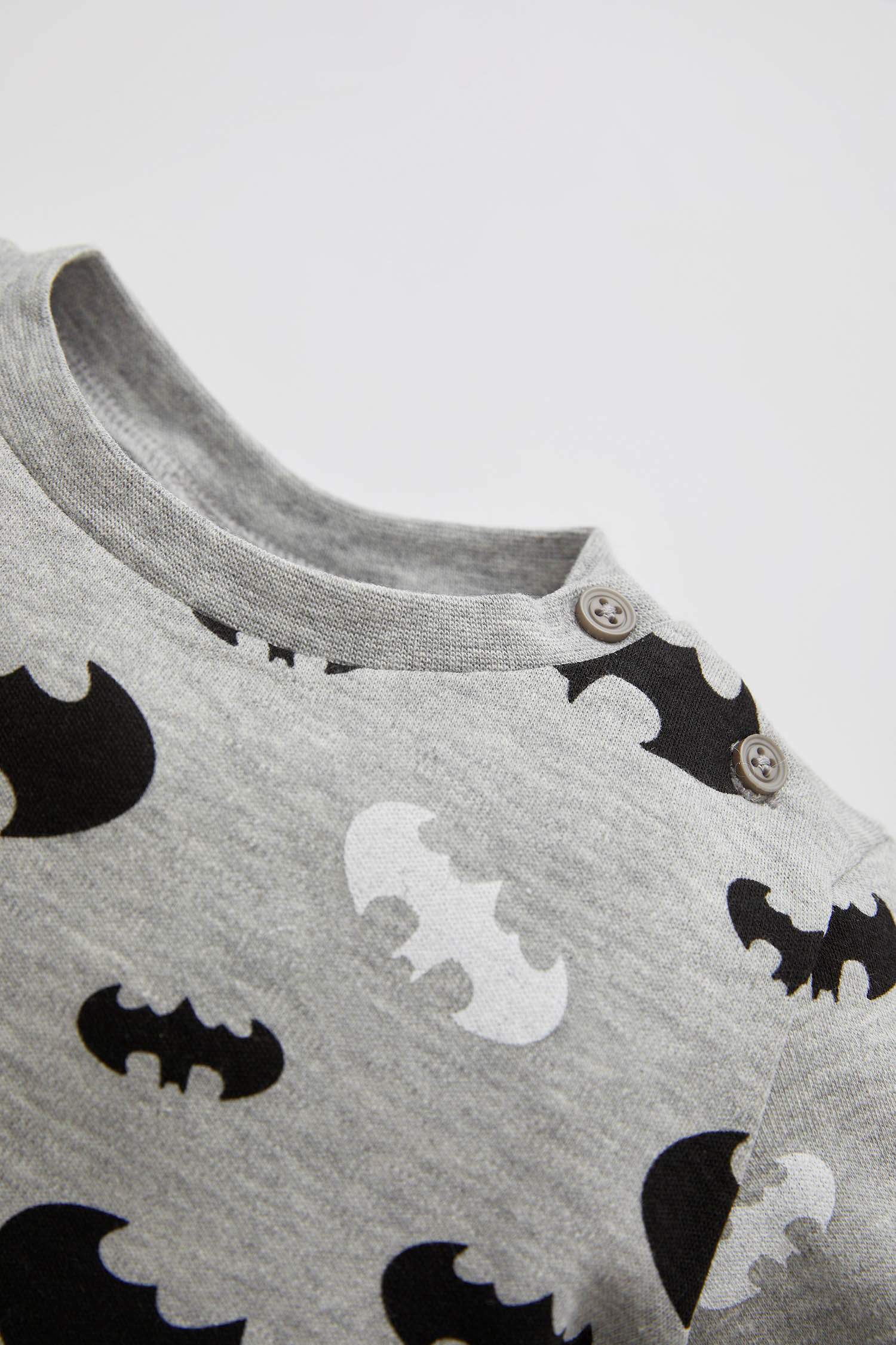 Defacto Erkek Bebek Batman Lisanslı Regular Fit Bisiklet Yaka Uzun Kollu Pamuklu Pijama Takım. 2