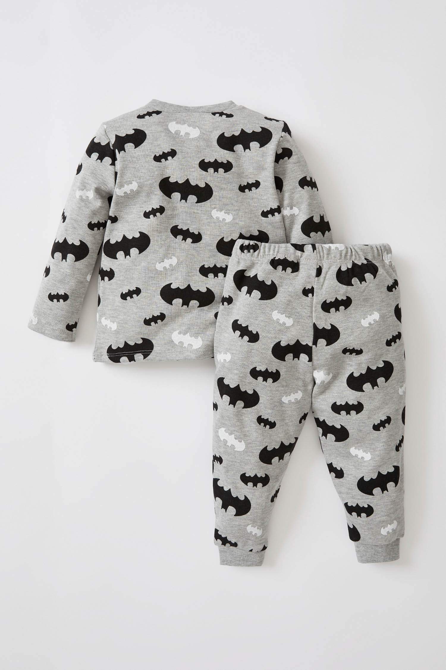 Defacto Erkek Bebek Batman Lisanslı Regular Fit Bisiklet Yaka Uzun Kollu Pamuklu Pijama Takım. 4