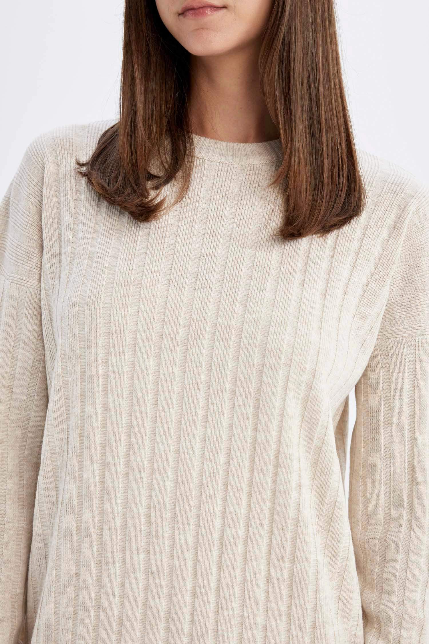 Regular Fit Half Turtleneck Midi Basic Dress