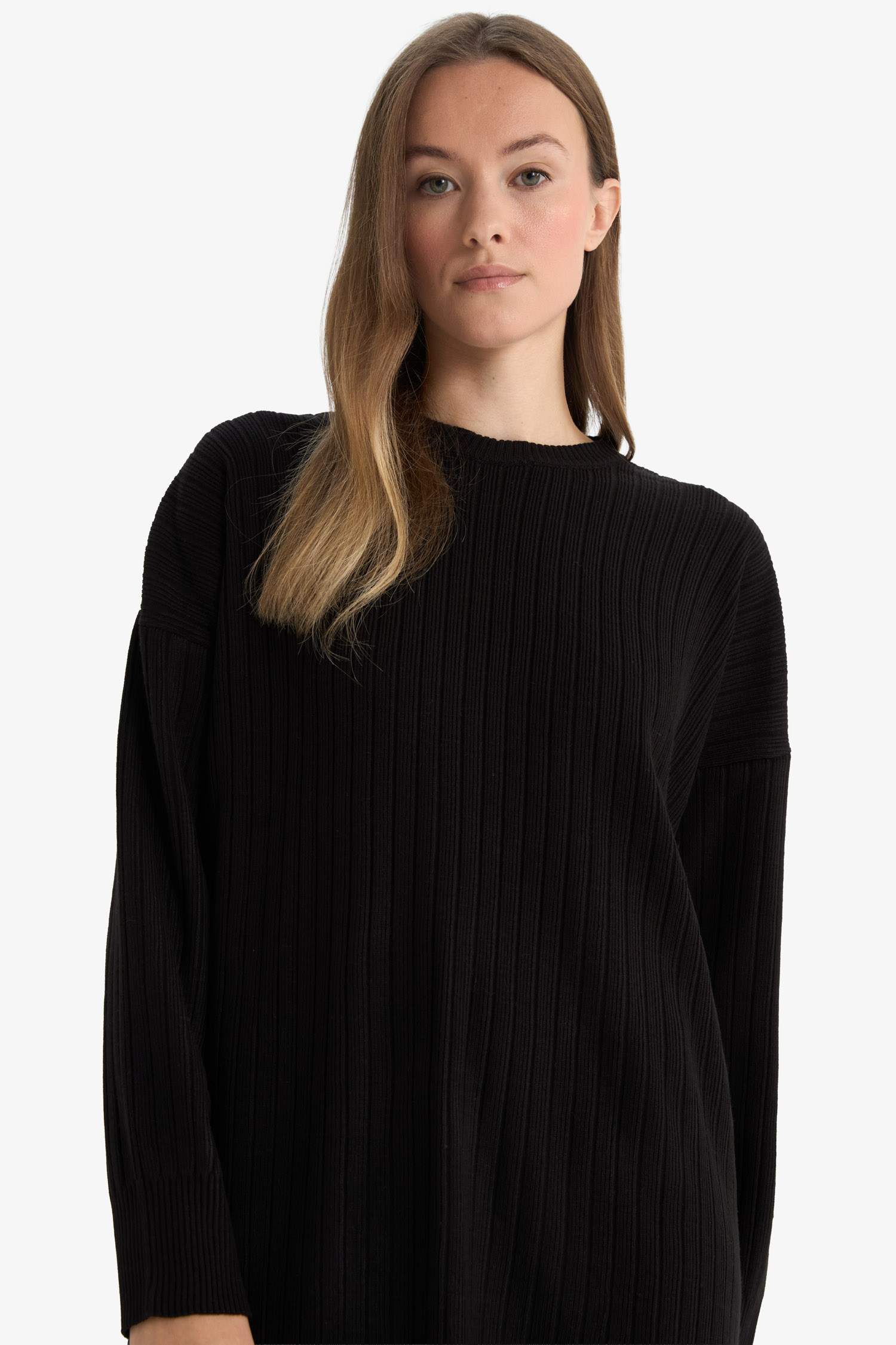 Robe à col montant manches longues Coupe régulière