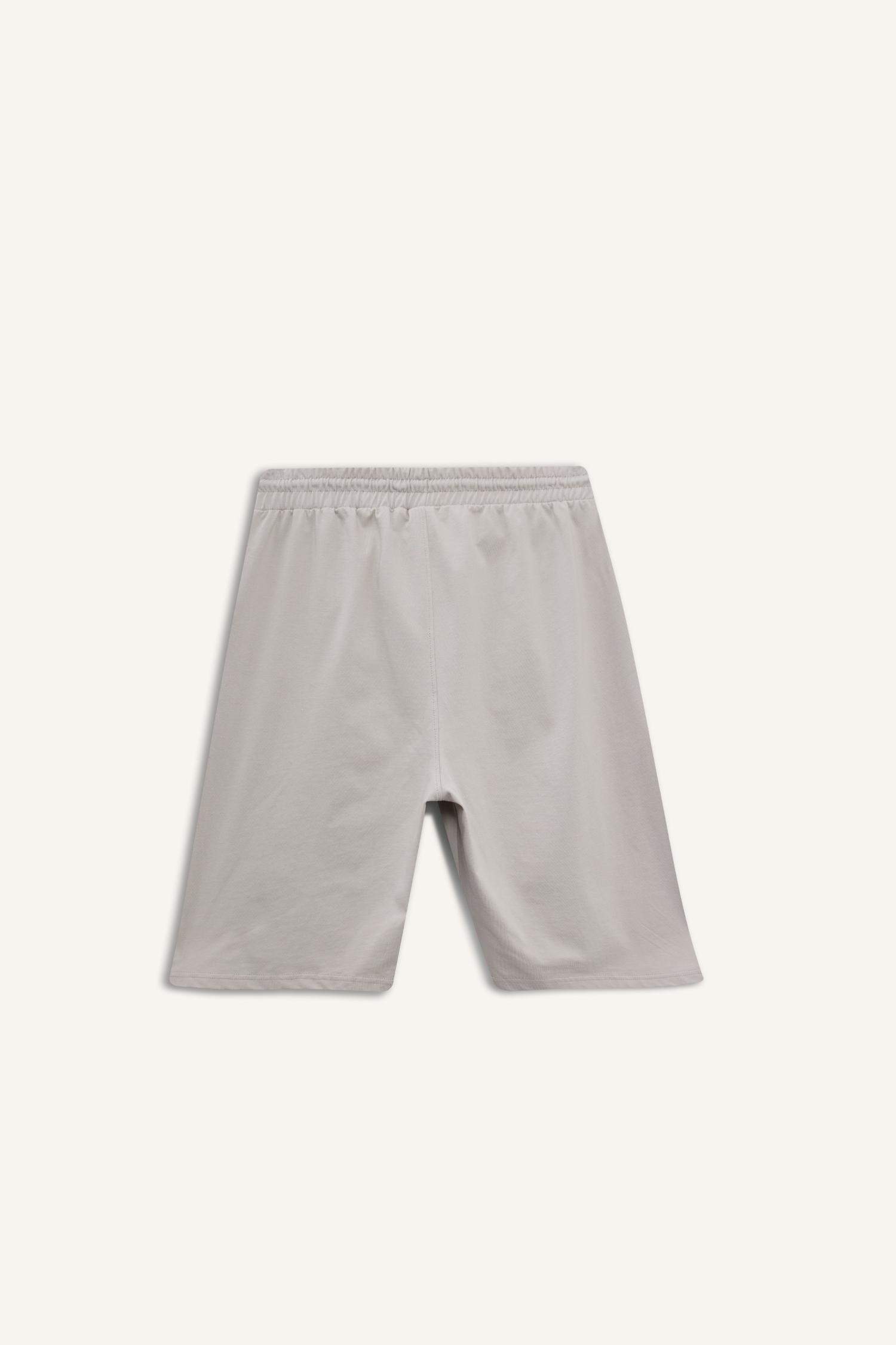 Slim Fit Dar Kesim Cepli Pamuklu Basic Düz Bermuda Şort