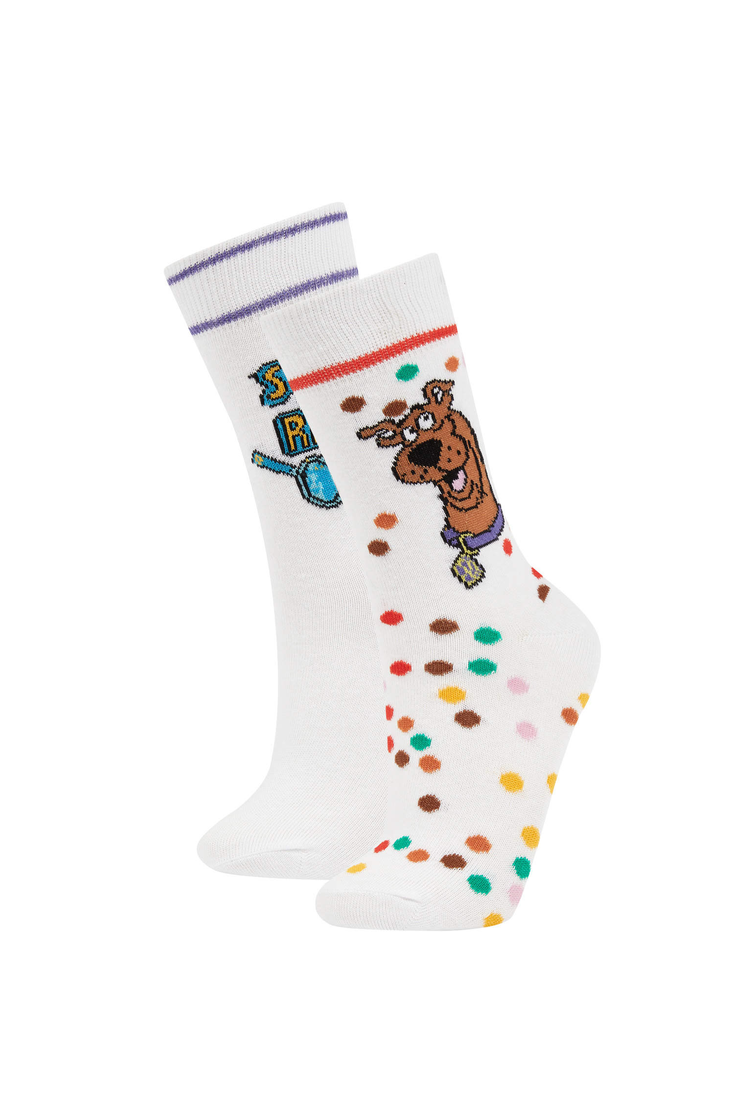 Defacto Kadın Scooby Doo Pamuklu 2'li Uzun Çorap. 1